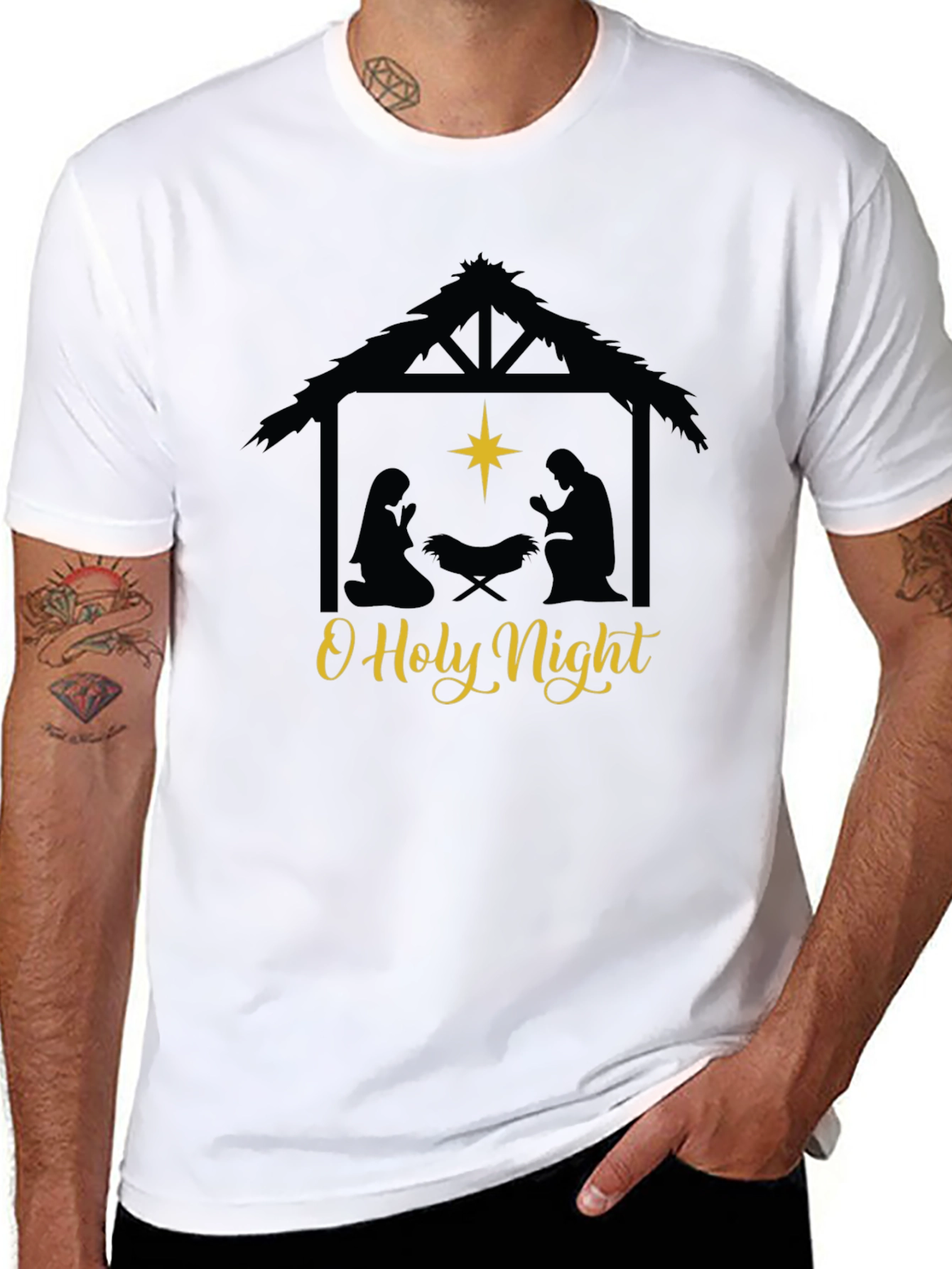 O Holy Night Nativity Scene Graphic Tee