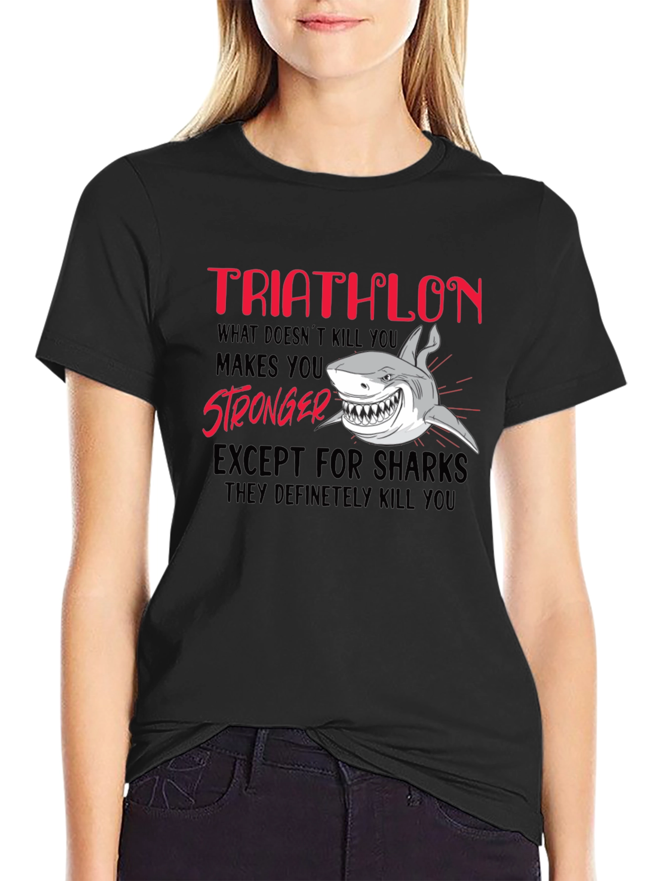 Triathlon Shark Humor T-Shirt