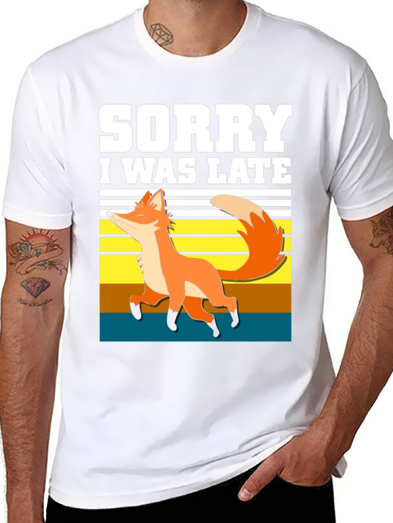 Sorry I Was Late Fox Graphic T-Shirt