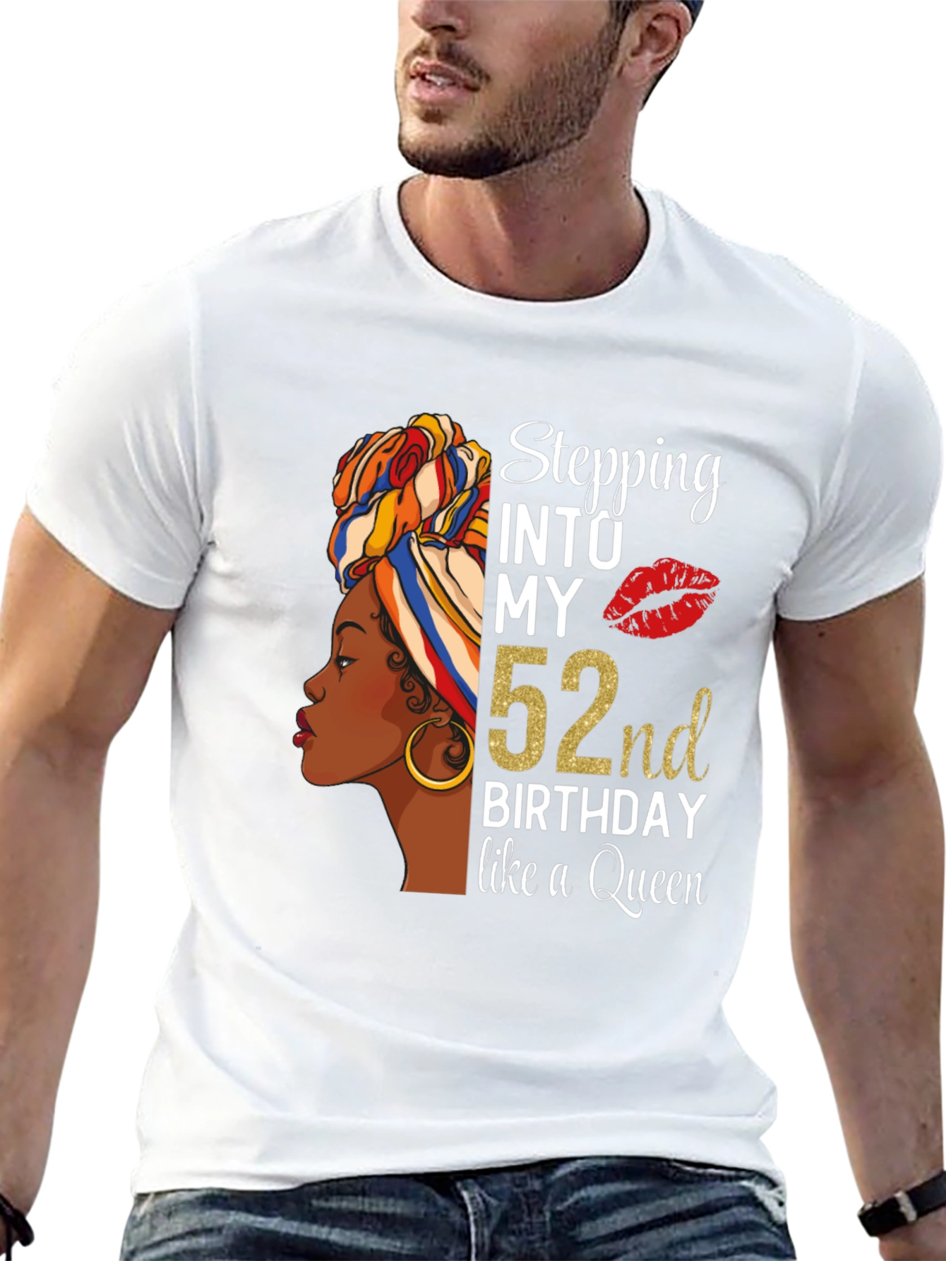 Stepping Into My 52nd Birthday Queen Black T-Shirt