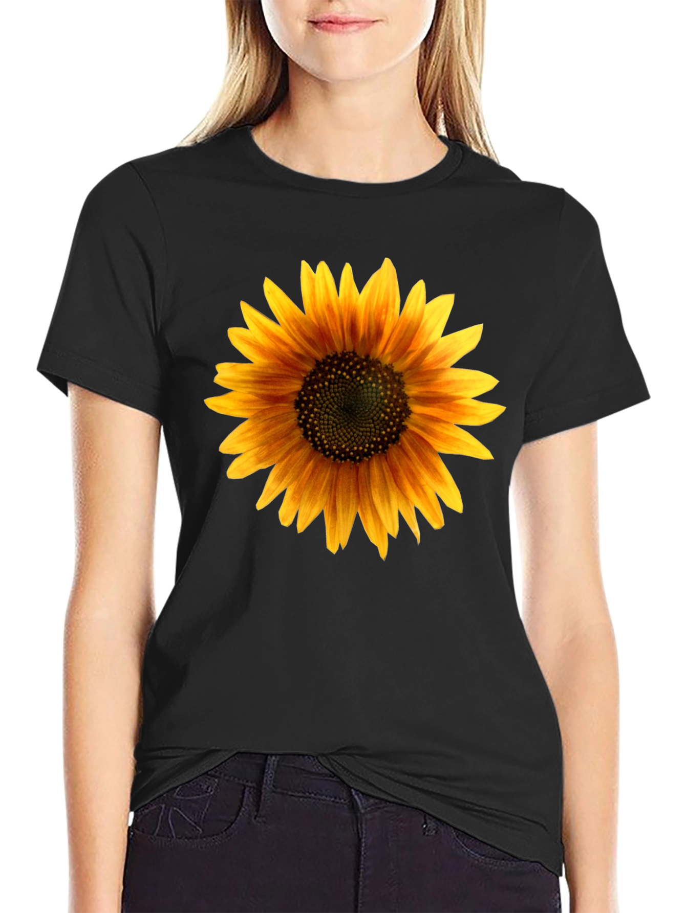 Sunflower Graphic Black T-Shirt