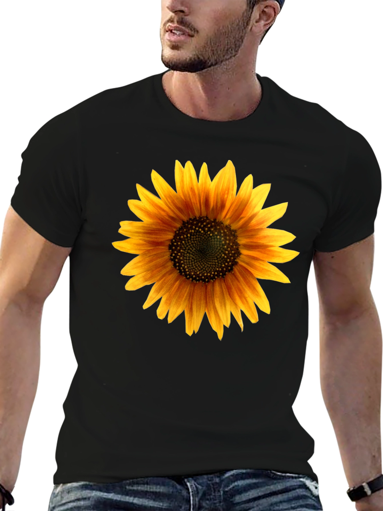Sunflower Graphic Black T-Shirt
