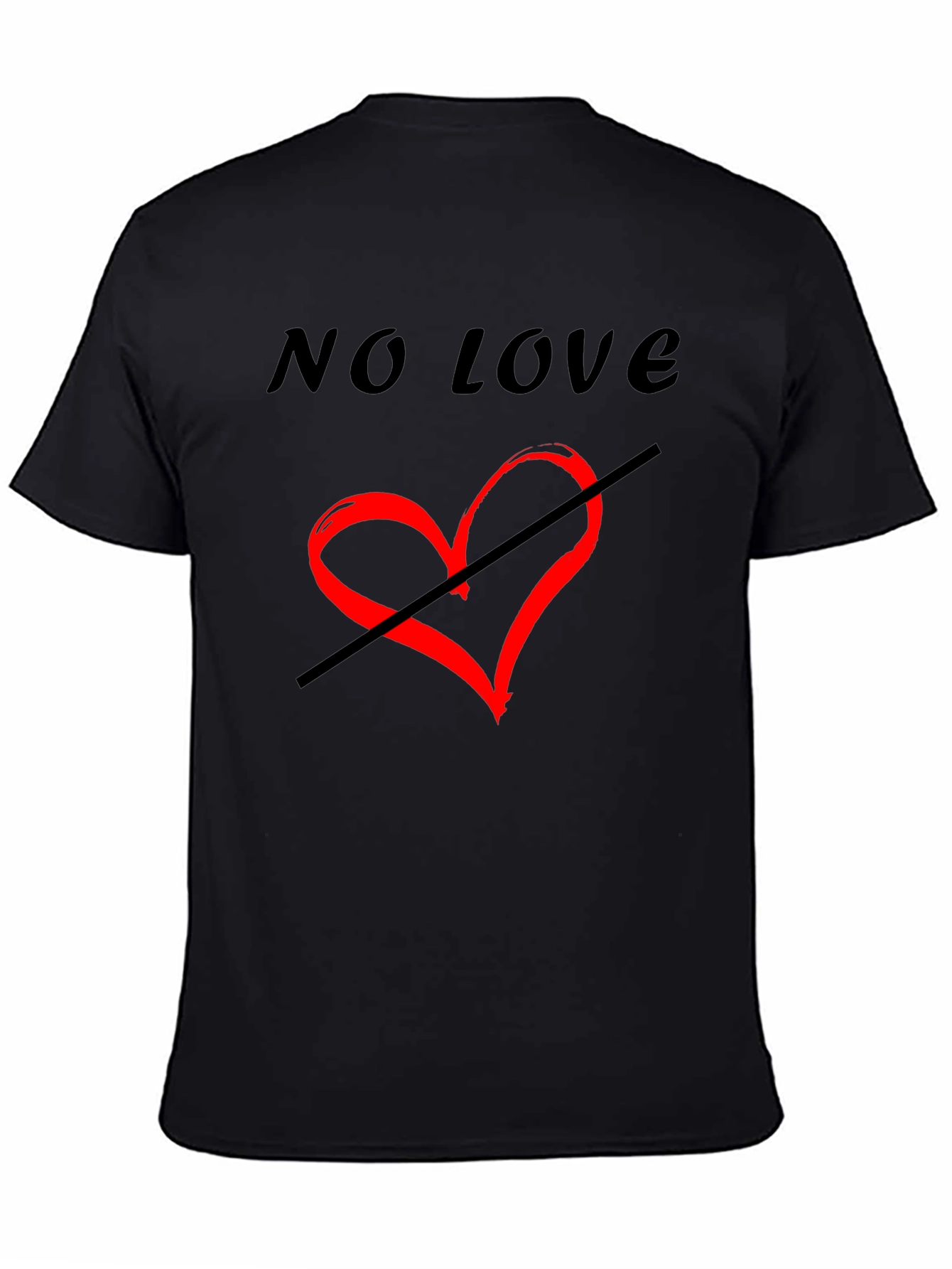 No Love T-Shirt - Edgy Heart Design