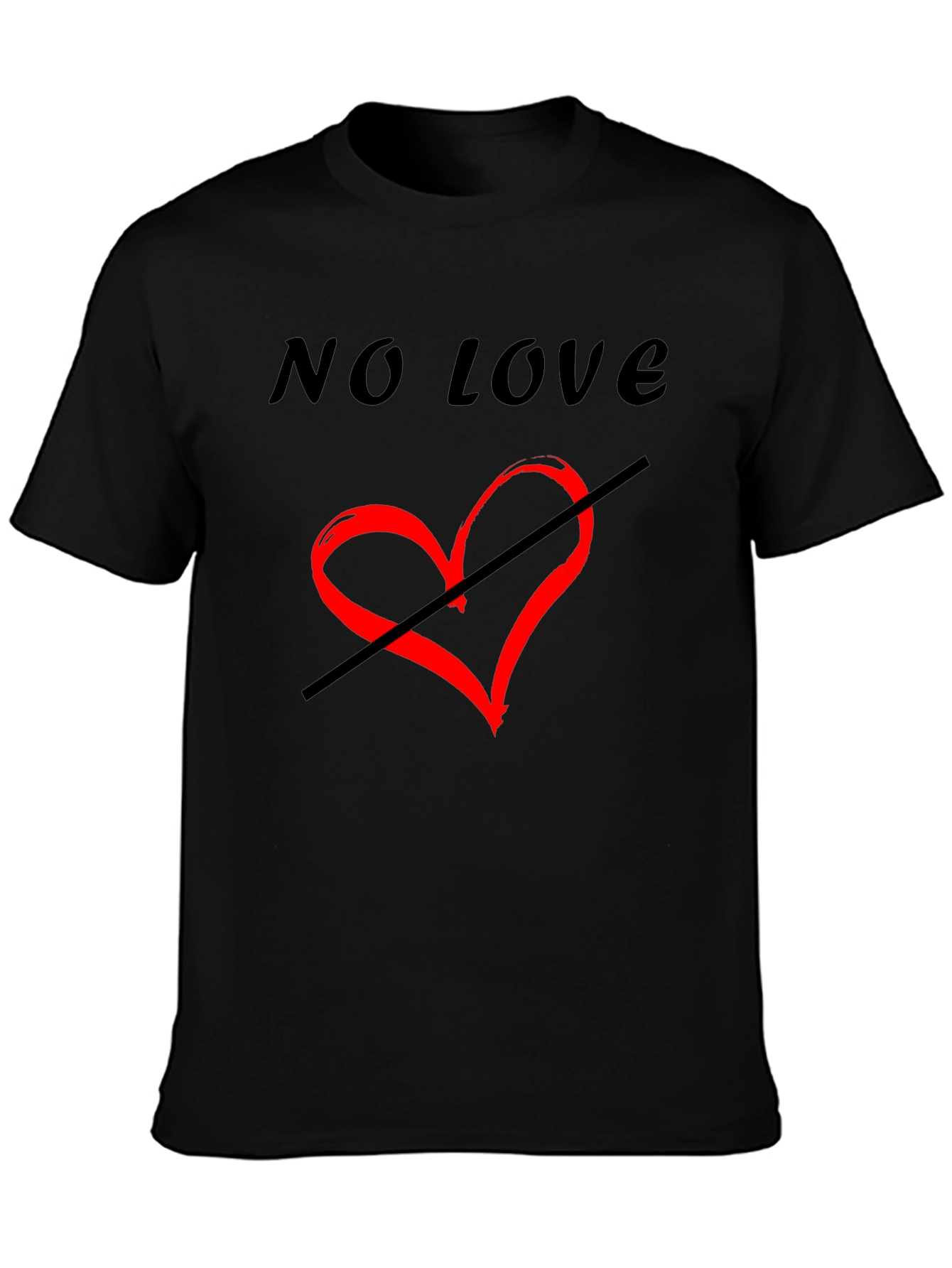 No Love T-Shirt - Edgy Heart Design