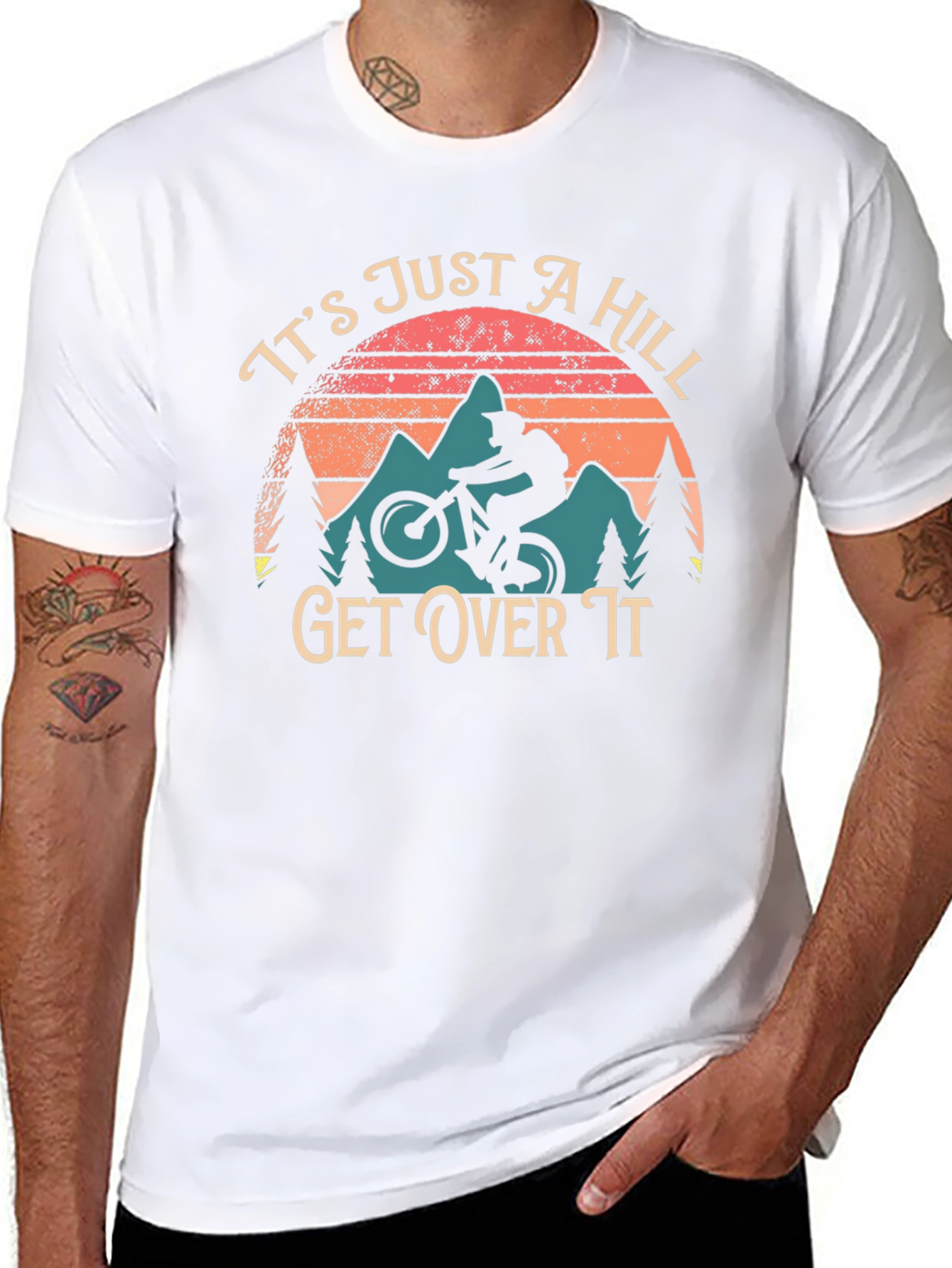 Its Just a Hill Get Over It Biker T-Shirt