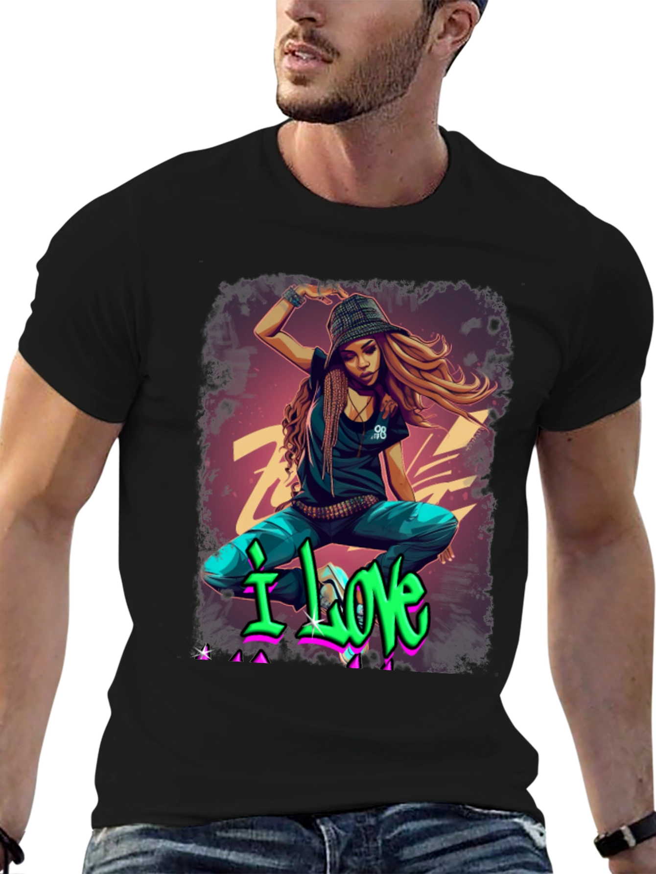 Urban Style Graphic T-Shirt - I Love Design