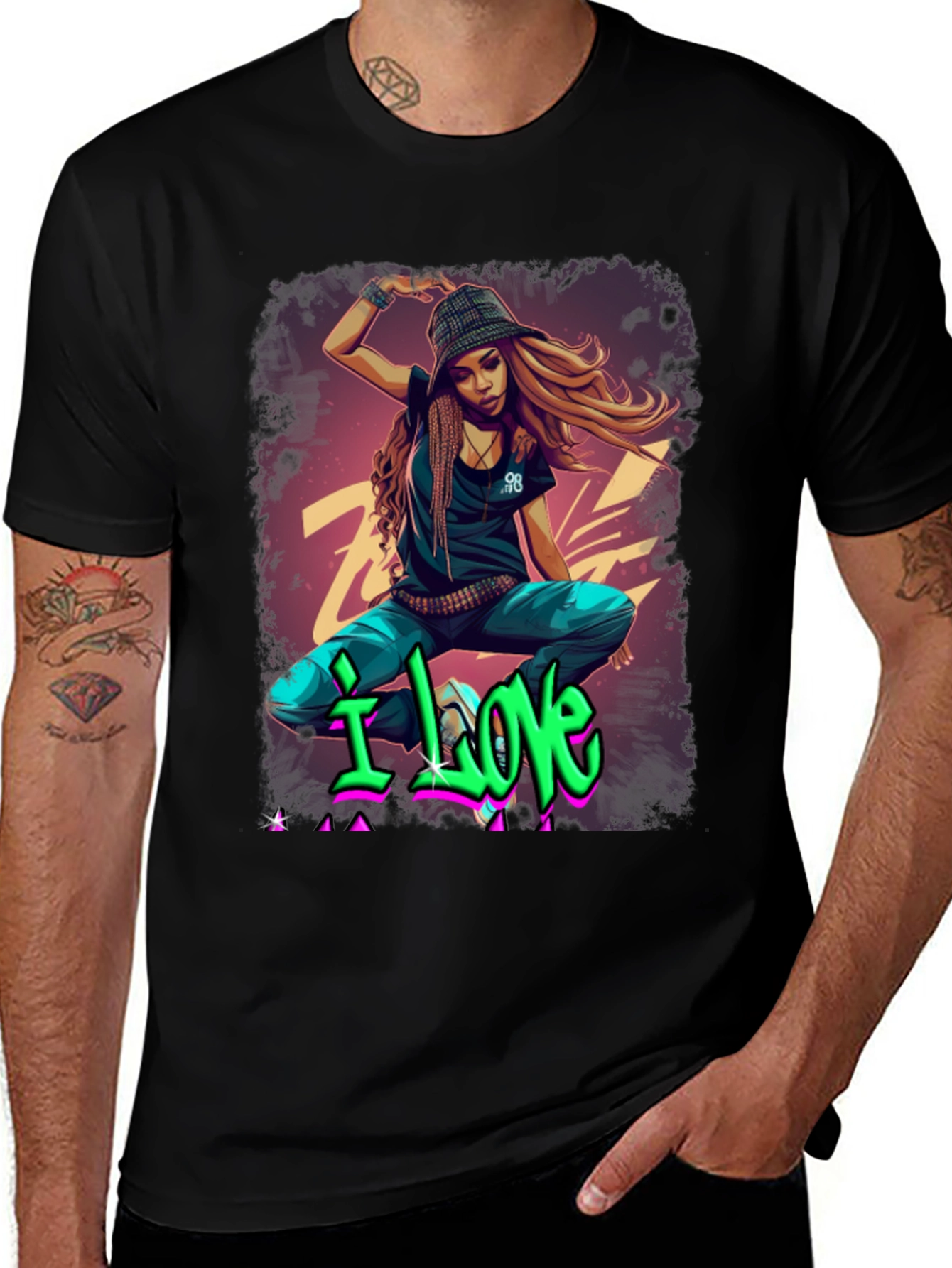 Urban Style Graphic T-Shirt - I Love Design