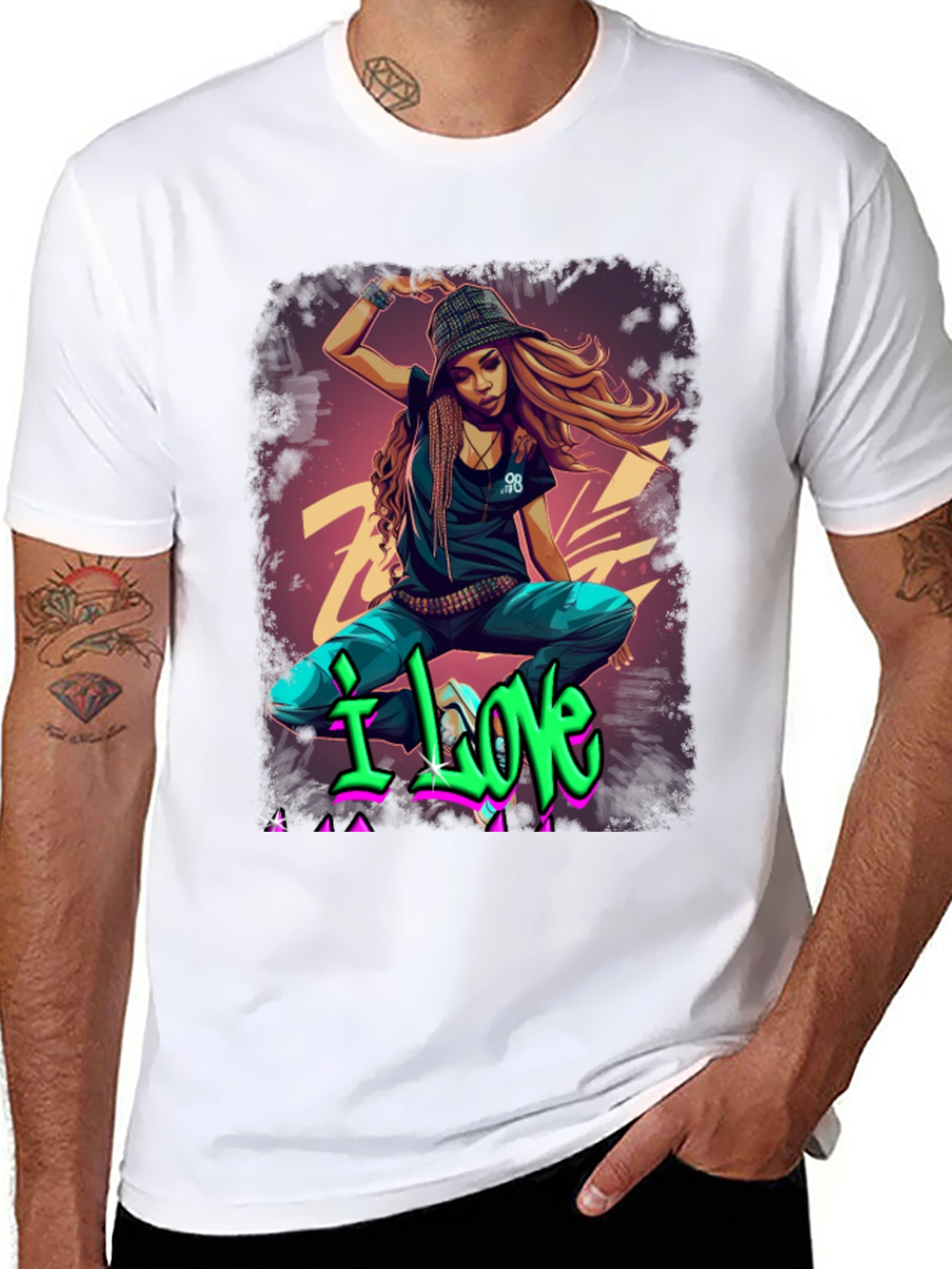 Urban Style Graphic T-Shirt - I Love Design