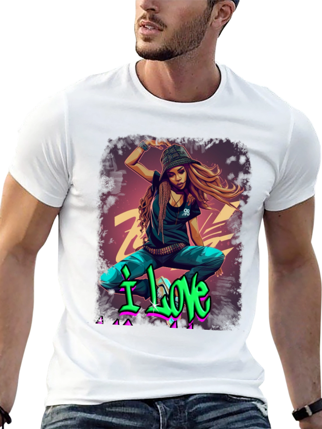 Urban Style Graphic T-Shirt - I Love Design