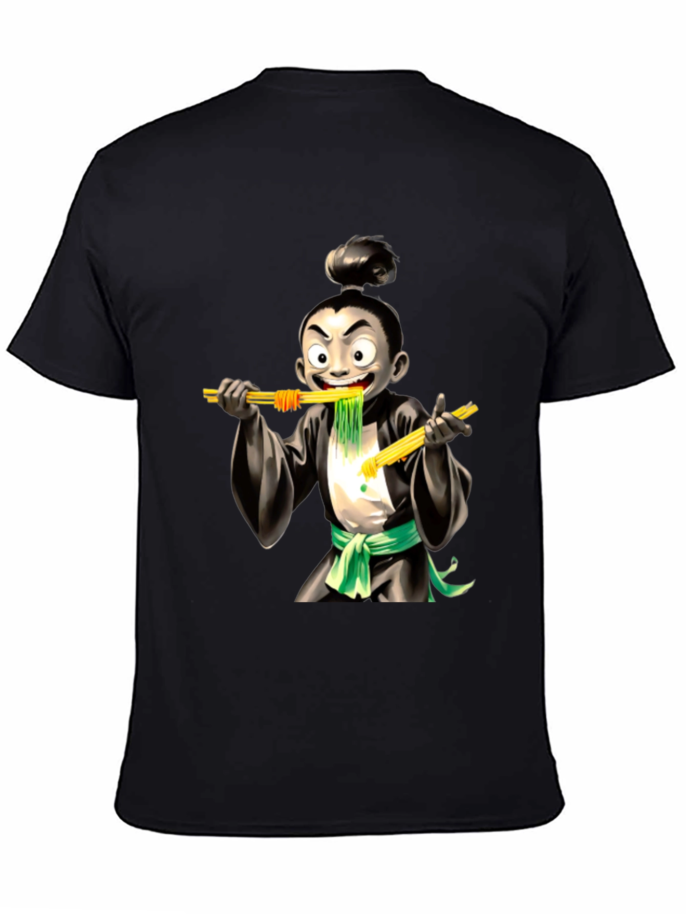 Noodle Samurai Graphic Tee - Unique Cartoon Style