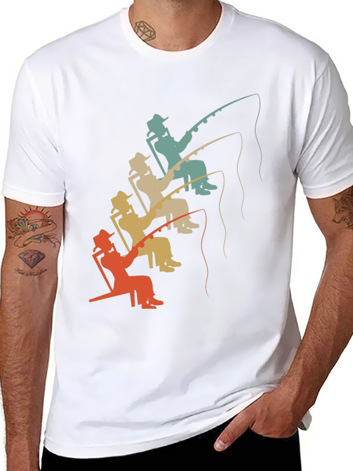 Retro Fishing T-Shirt - Relaxed Angler Design