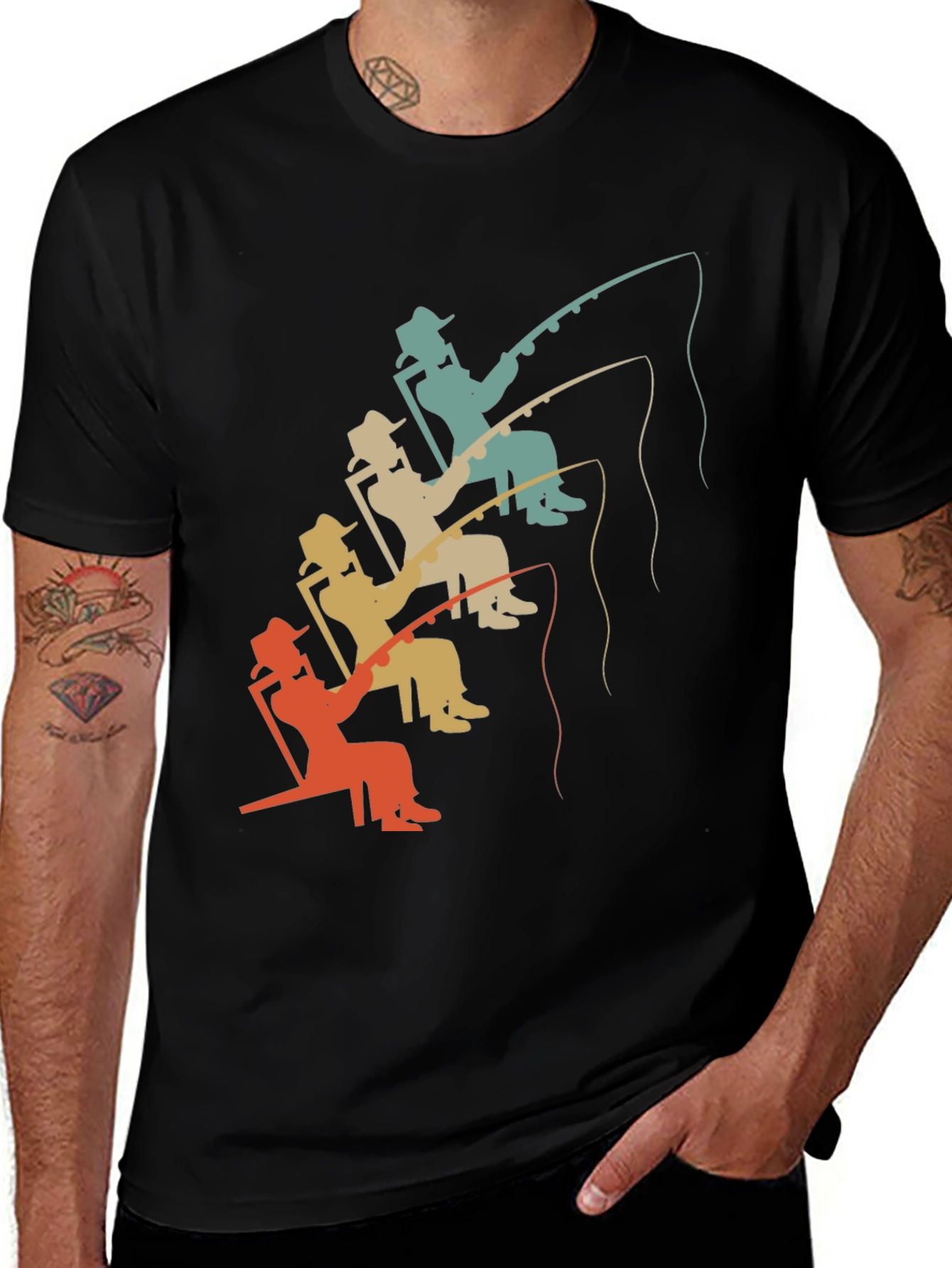 Retro Fishing T-Shirt - Relaxed Angler Design