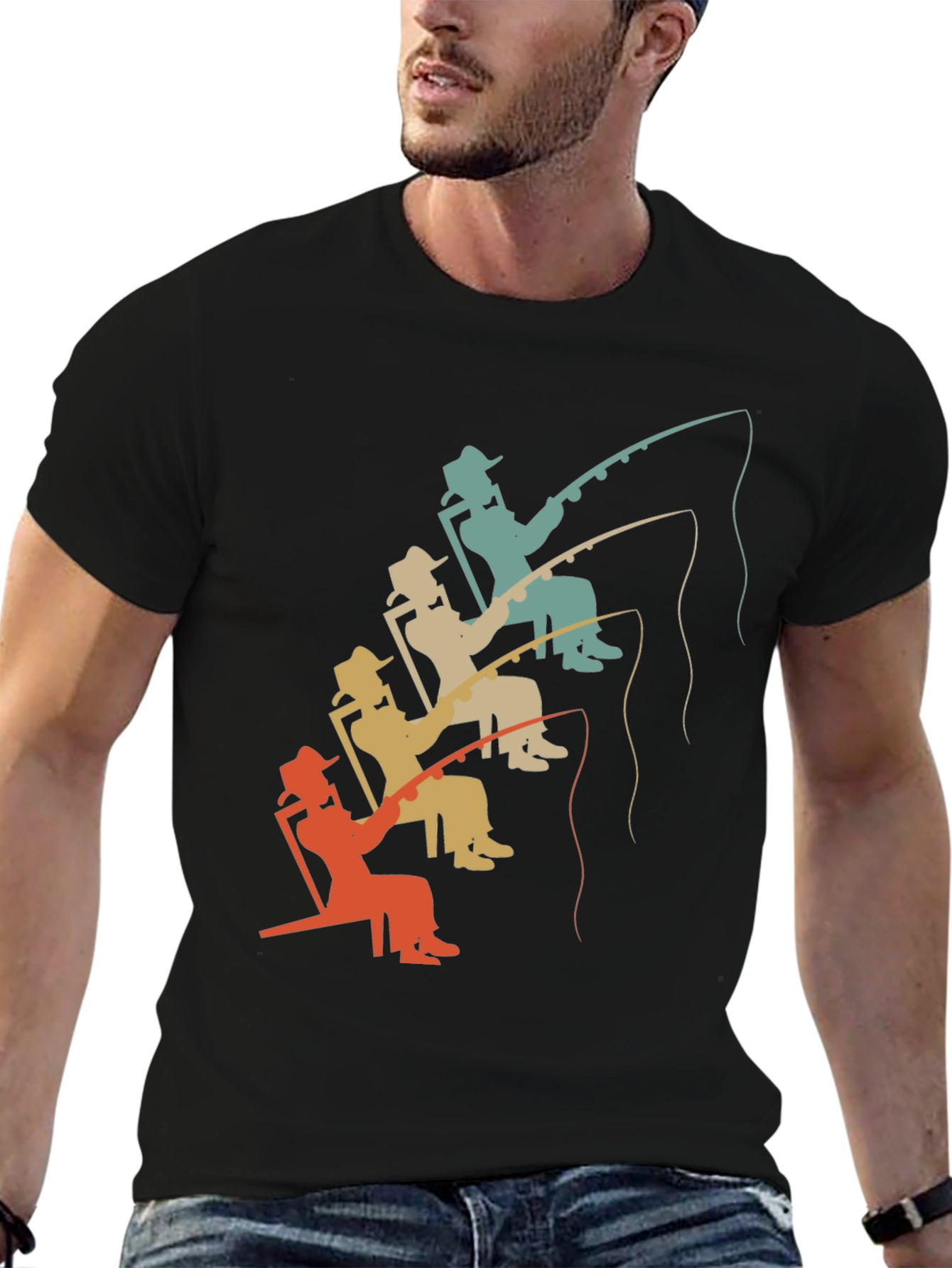 Retro Fishing T-Shirt - Relaxed Angler Design