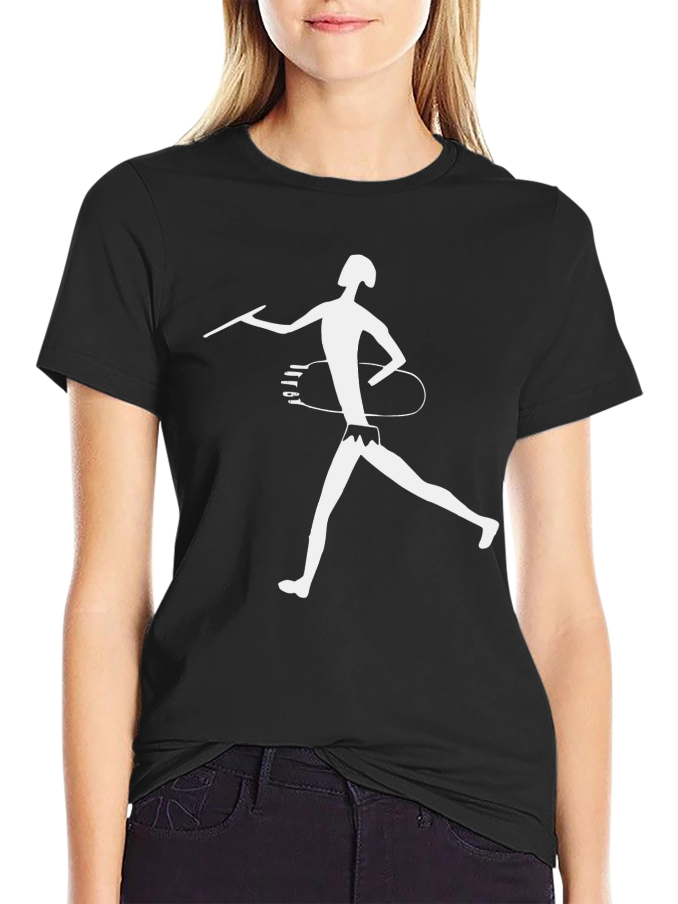 Unique Anthropomorphic Cave Art Black T-Shirt