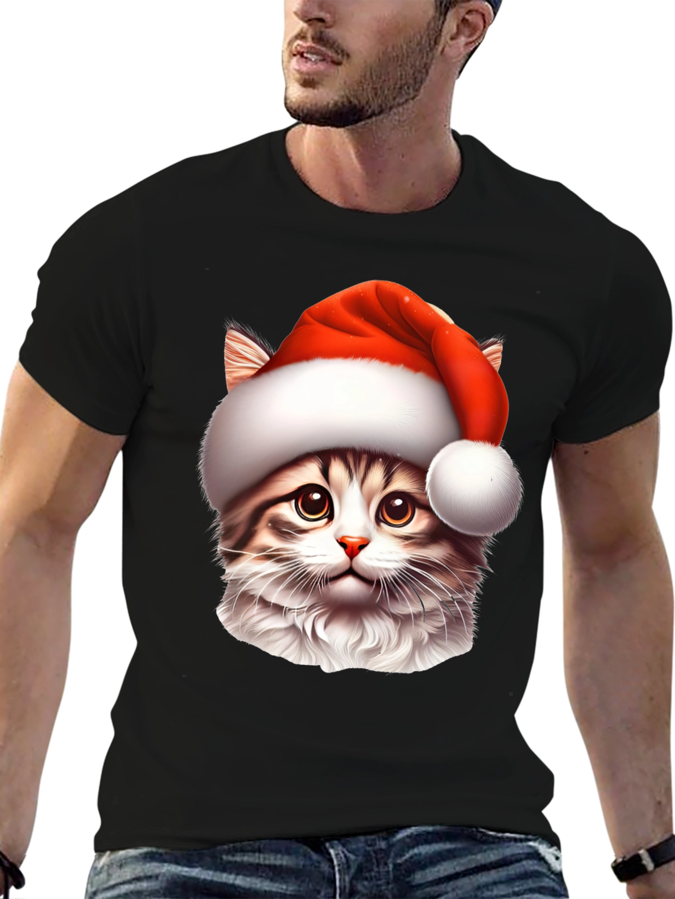 Festive Cat T-Shirt - Holiday Style