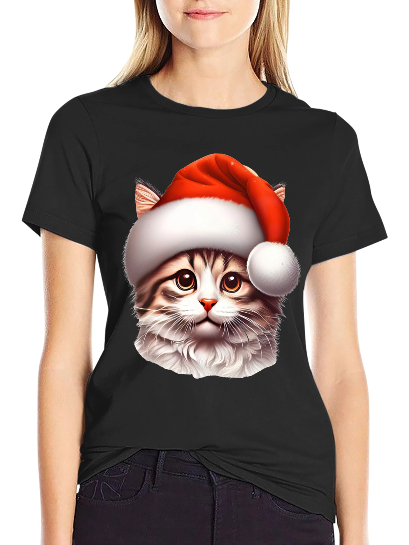 Festive Cat T-Shirt - Holiday Style