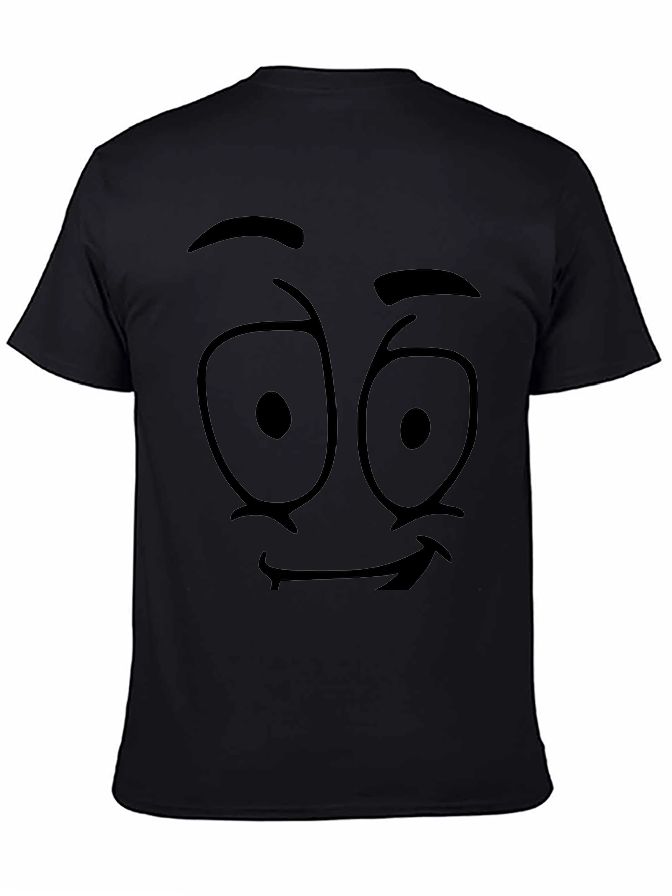 Cartoon Face Graphic Black T-Shirt