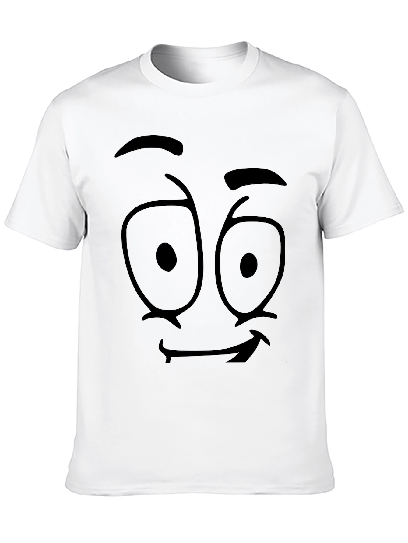 Cartoon Face Graphic Black T-Shirt