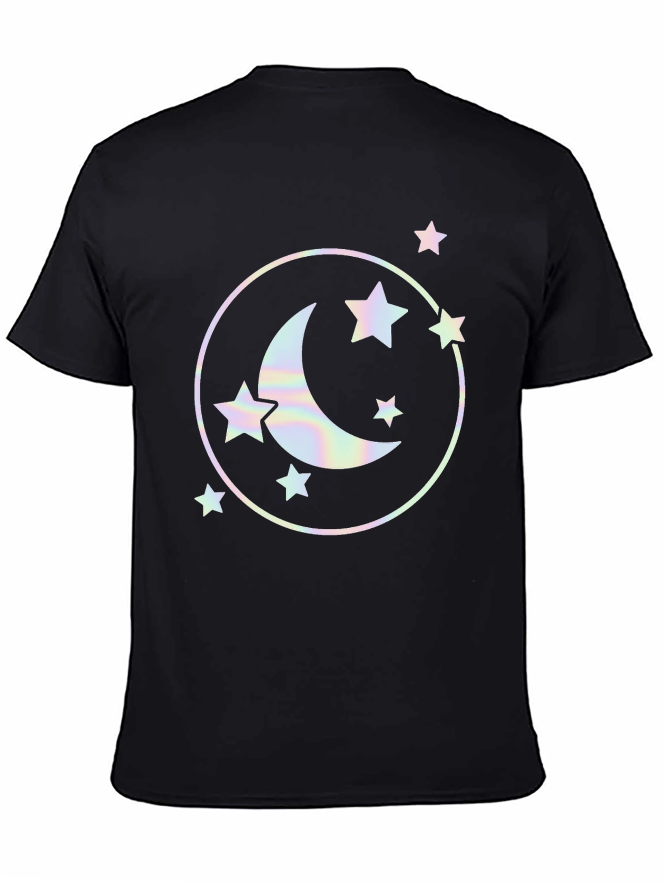 Celestial Moon & Stars Graphic Black T-Shirt
