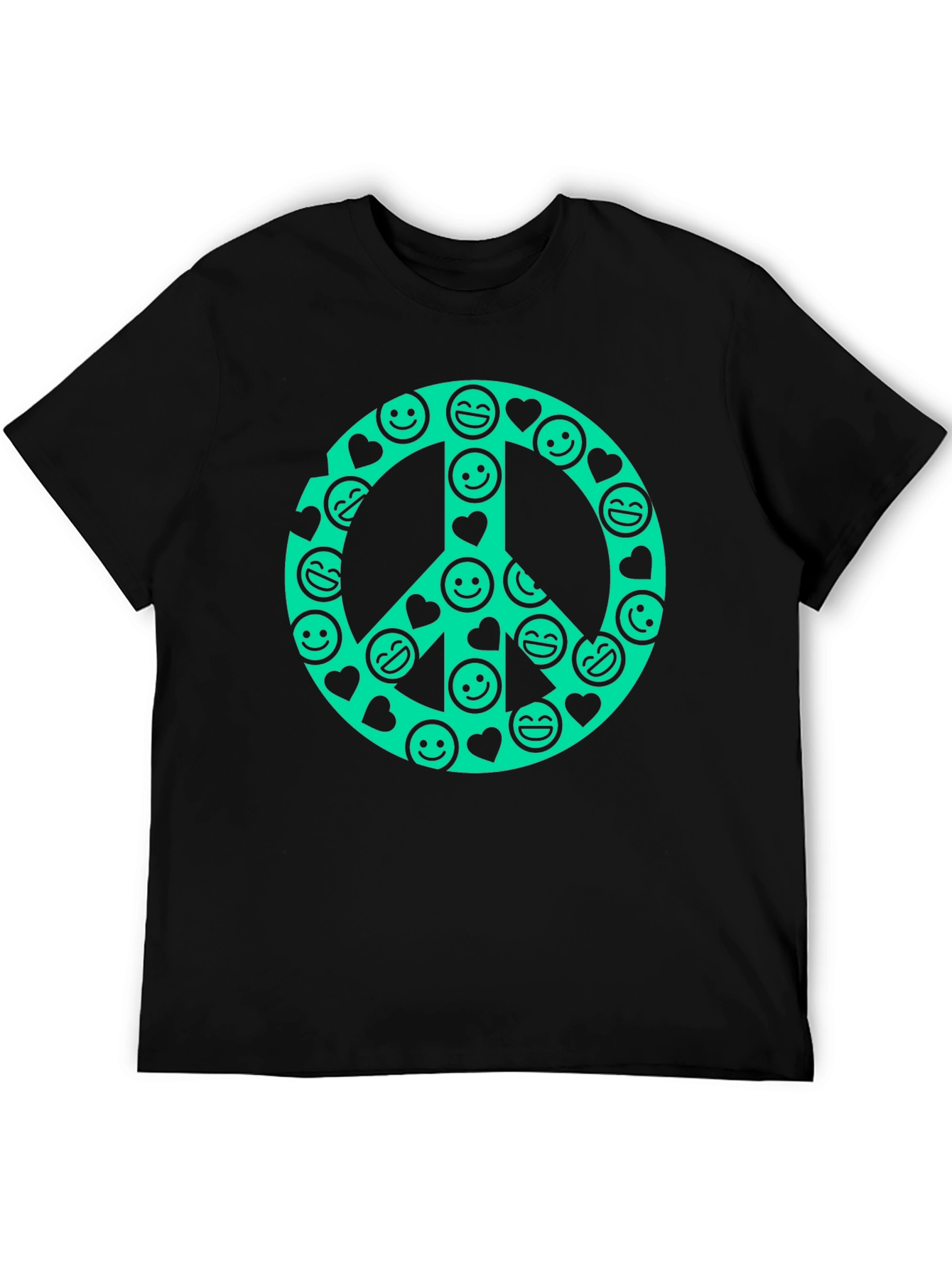 Peace Sign Smiley Face Graphic T-Shirt