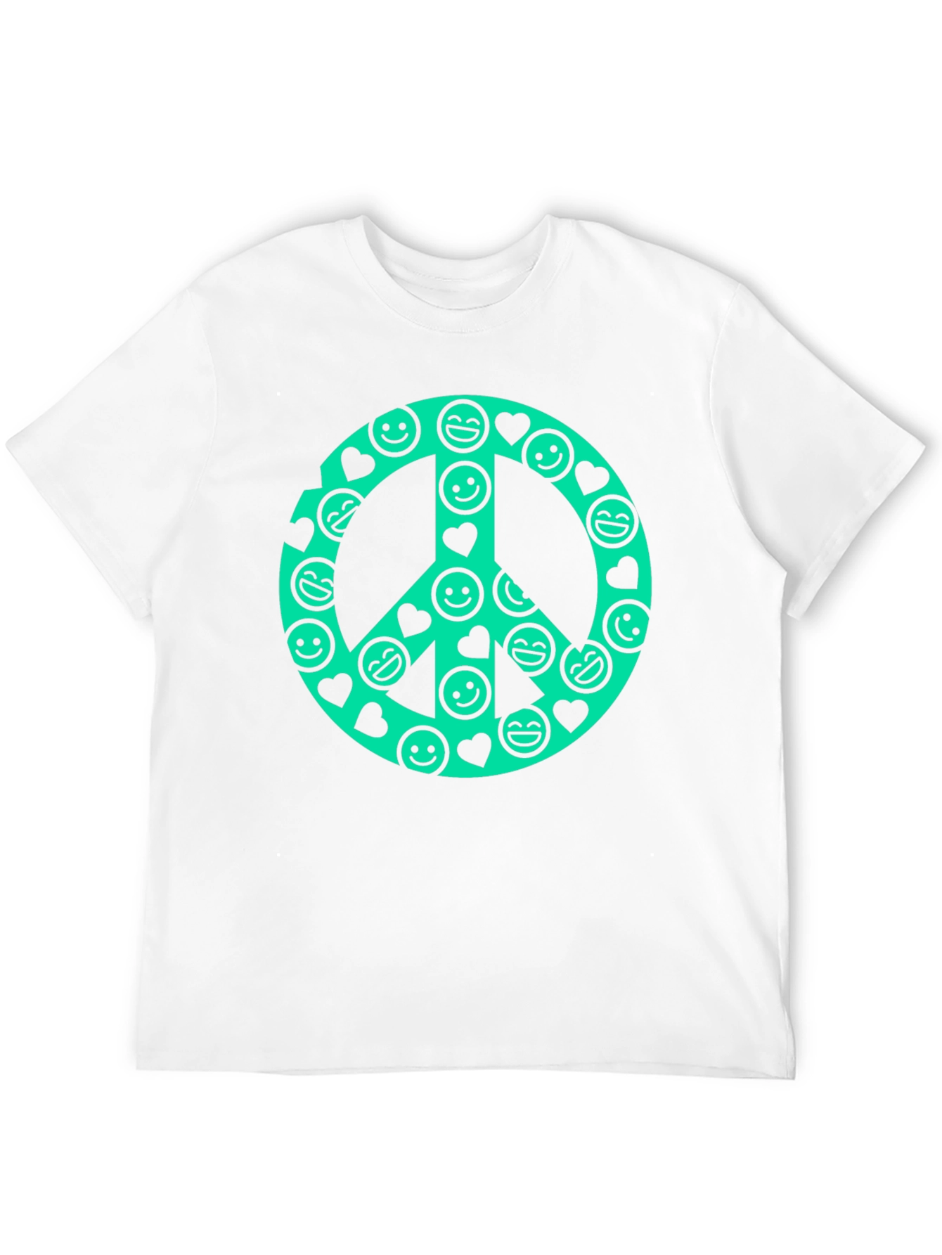 Peace Sign Smiley Face Graphic T-Shirt