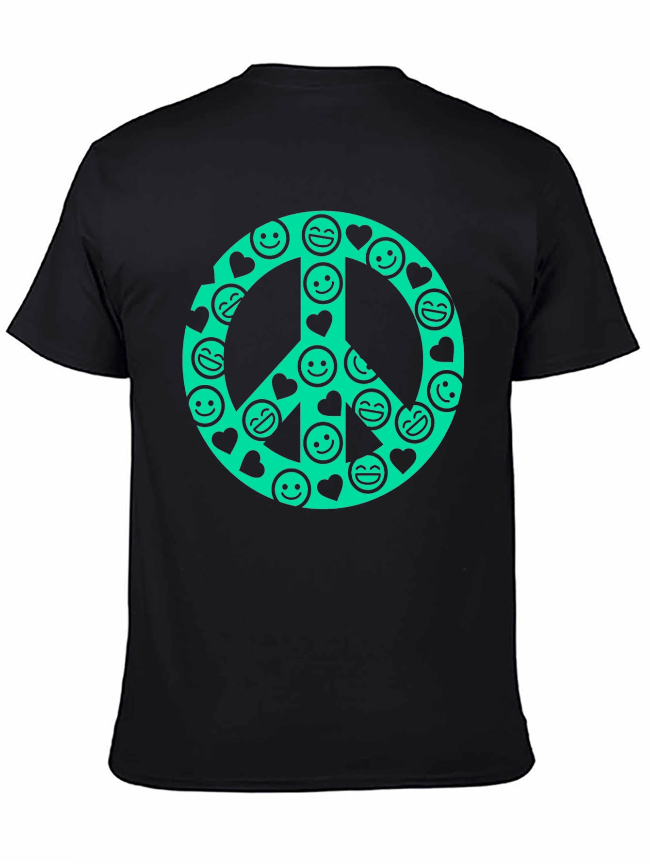 Peace Sign Smiley Face Graphic T-Shirt