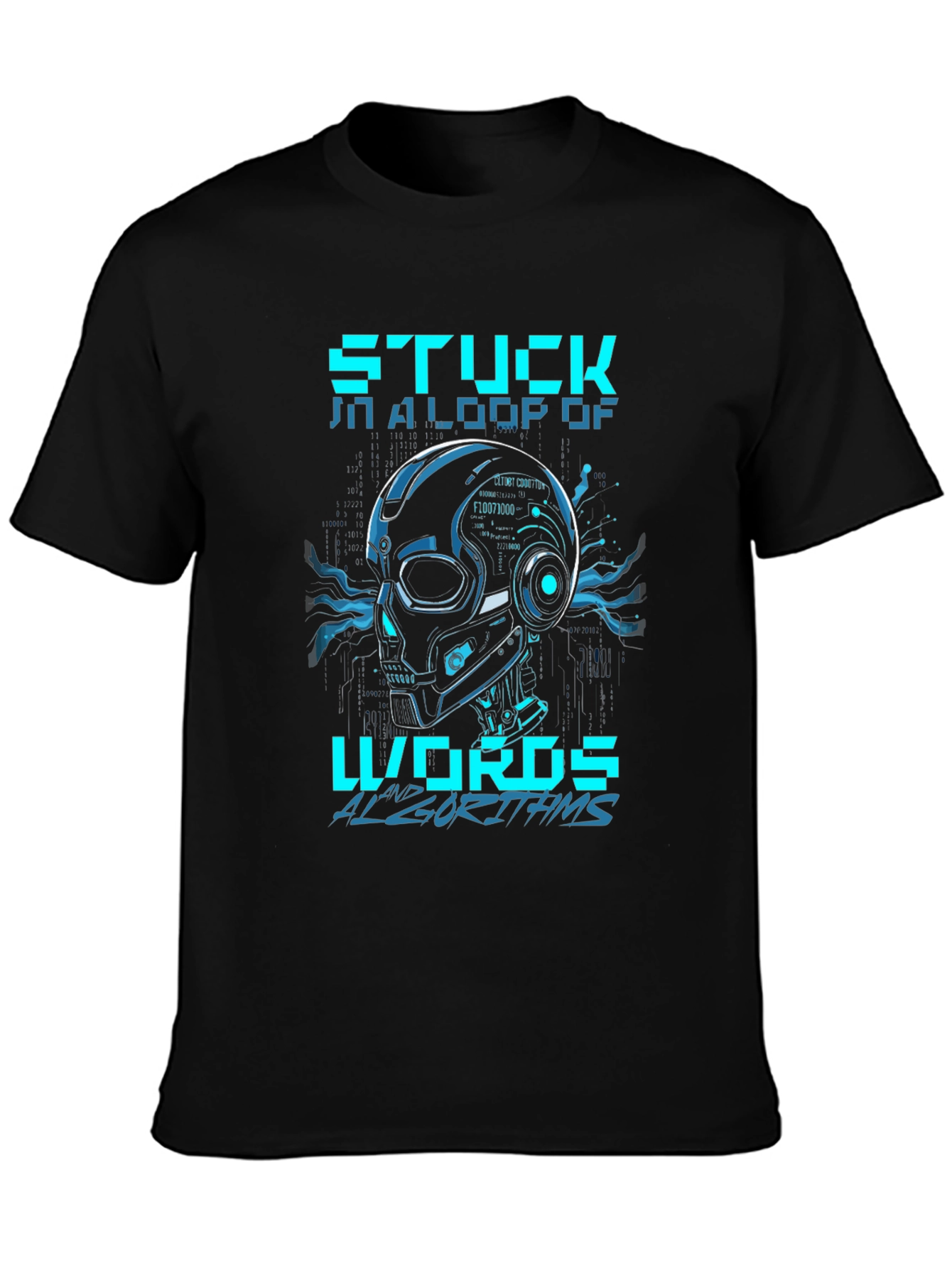 Stuck in Loop Algorithm Skull T-Shirt