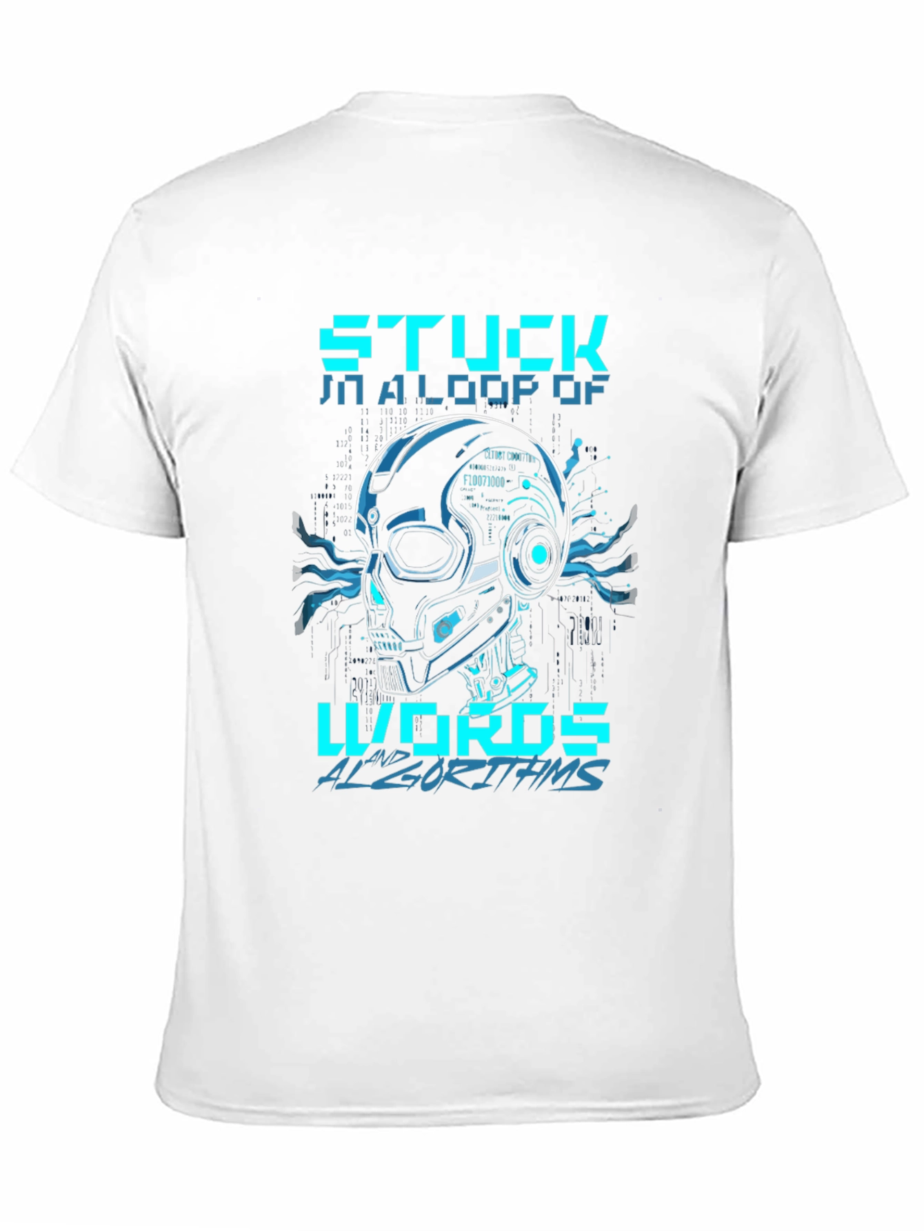 Stuck in Loop Algorithm Skull T-Shirt