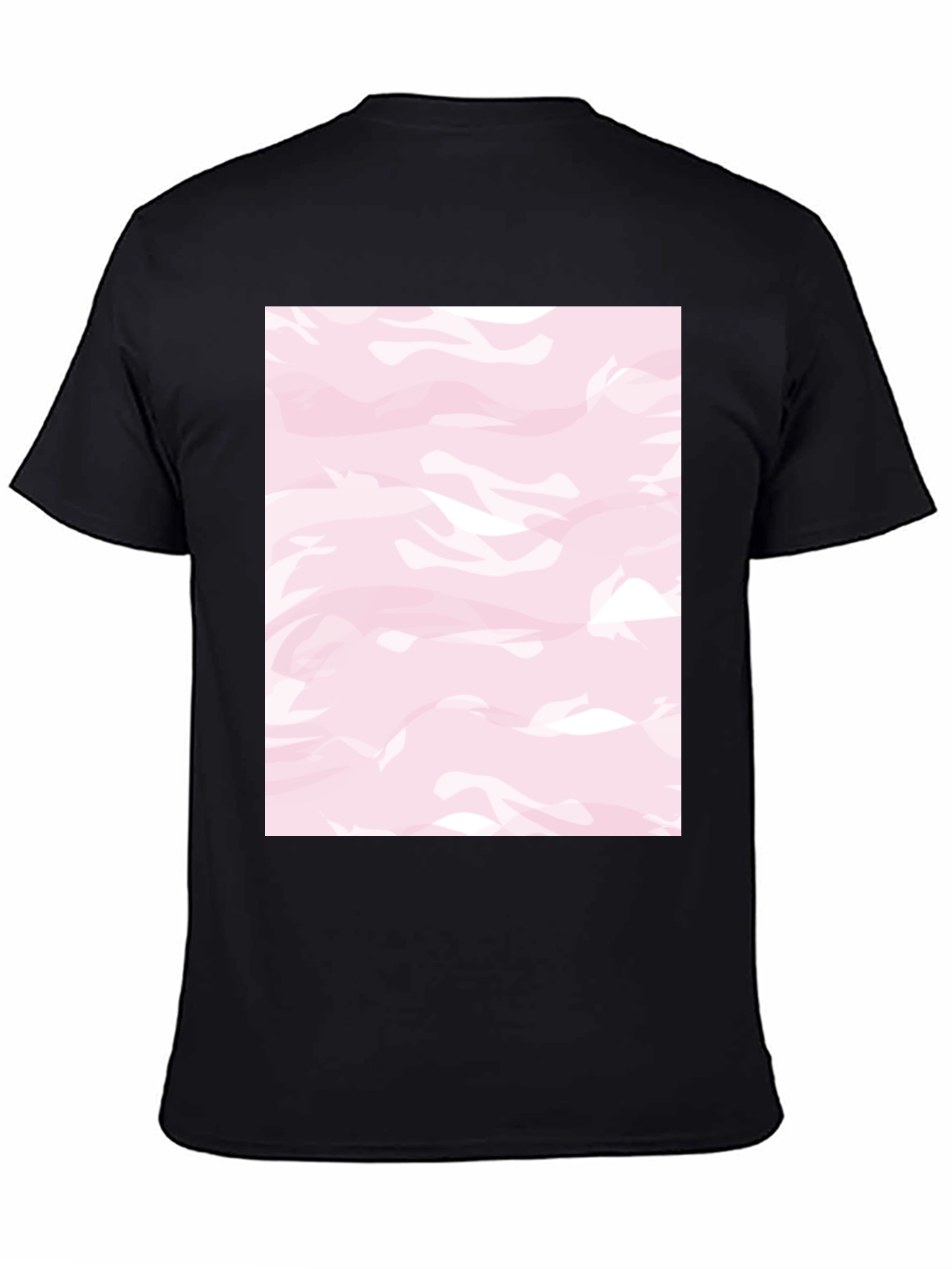 Pink Camo Print Black T-Shirt