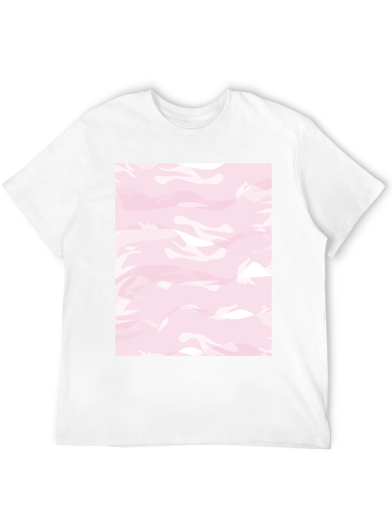 Pink Camo Print Black T-Shirt