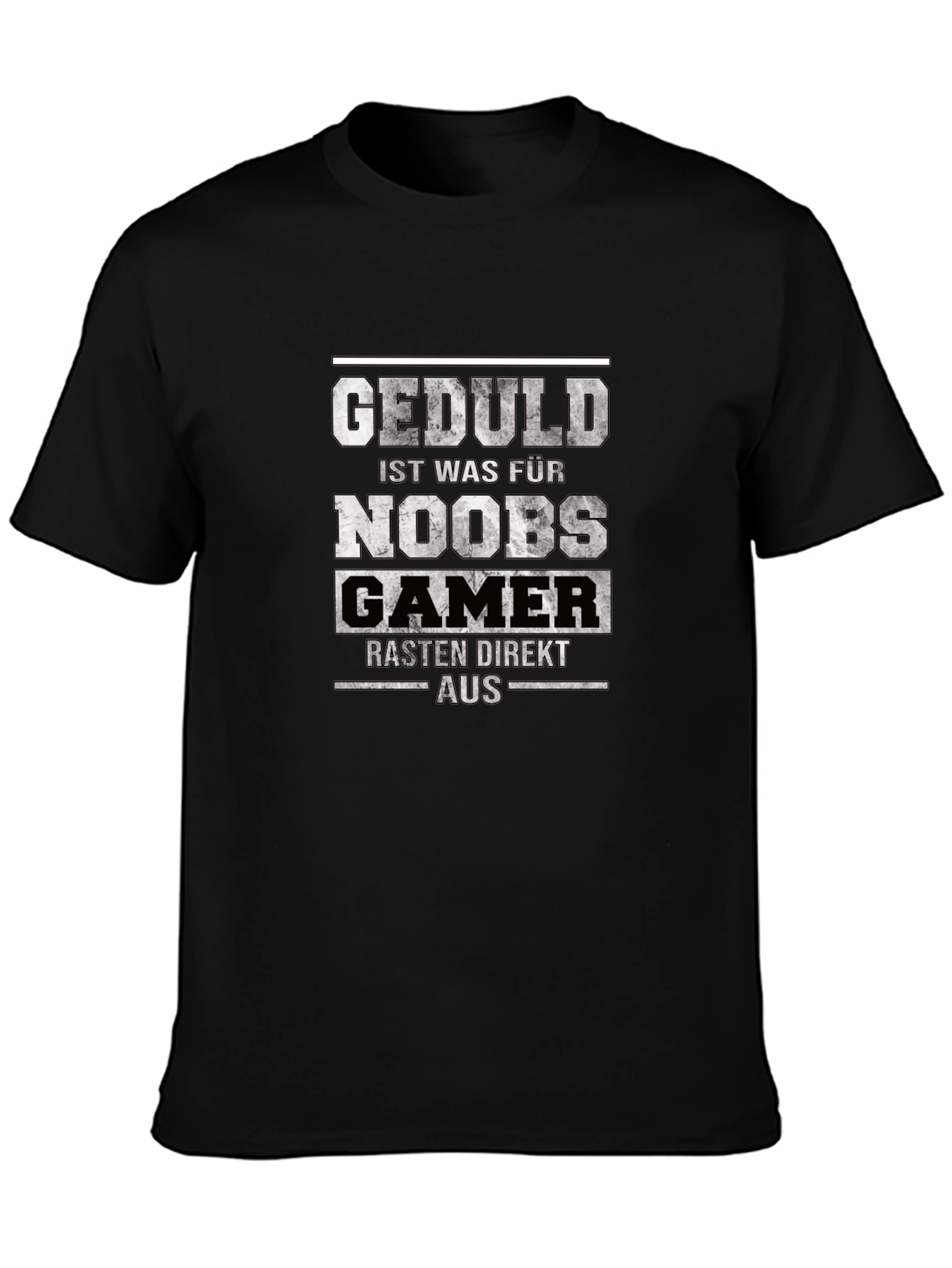 Geduld Noobs Gamer Black T-Shirt