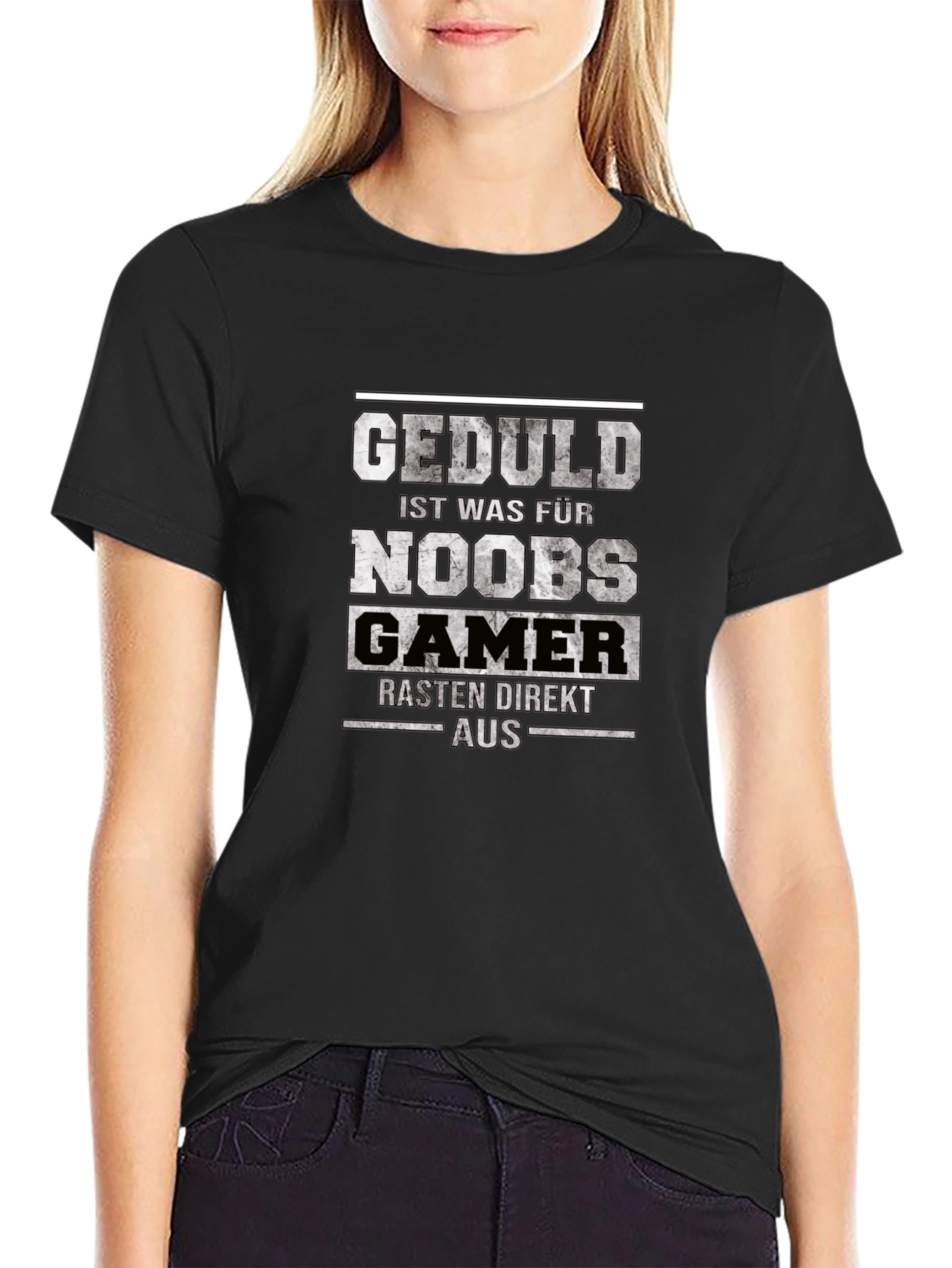 Geduld Noobs Gamer Black T-Shirt