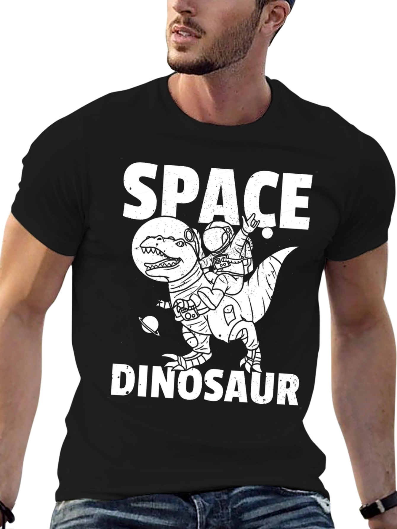 Space Dinosaur T-Shirt - Astronaut Riding Dino Tee