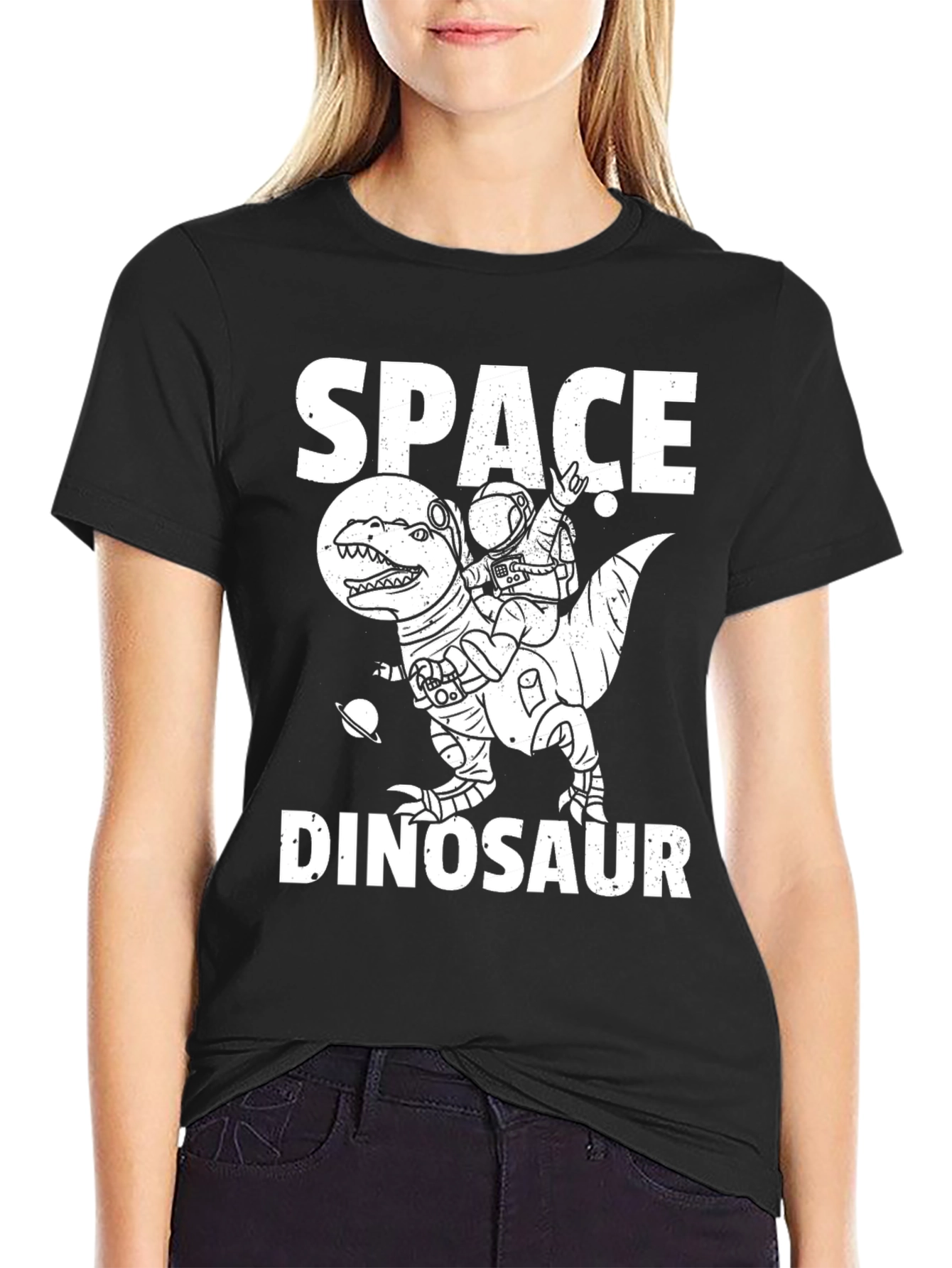 Space Dinosaur T-Shirt - Astronaut Riding Dino Tee