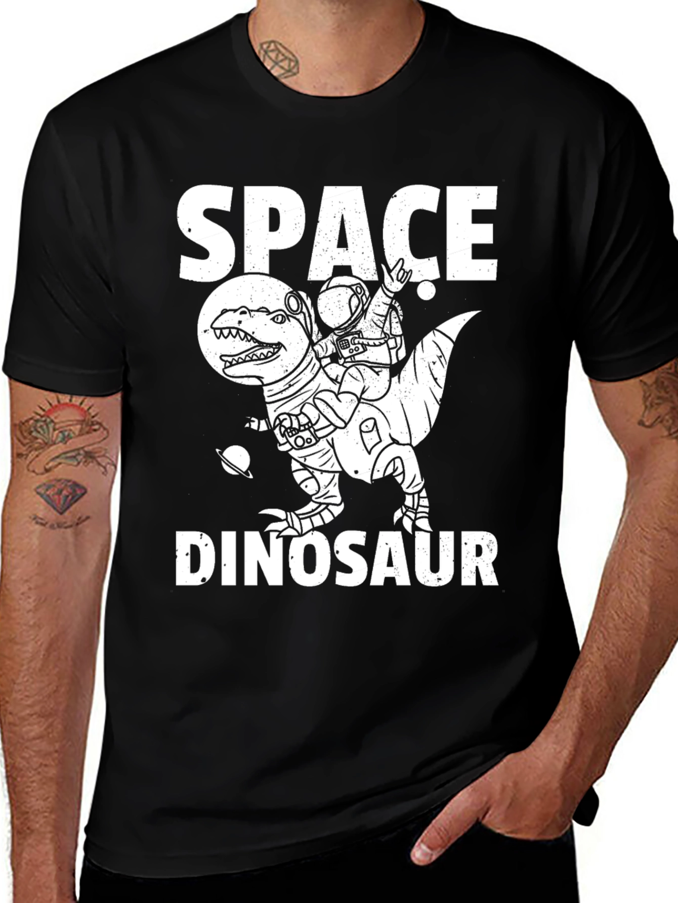 Space Dinosaur T-Shirt - Astronaut Riding Dino Tee