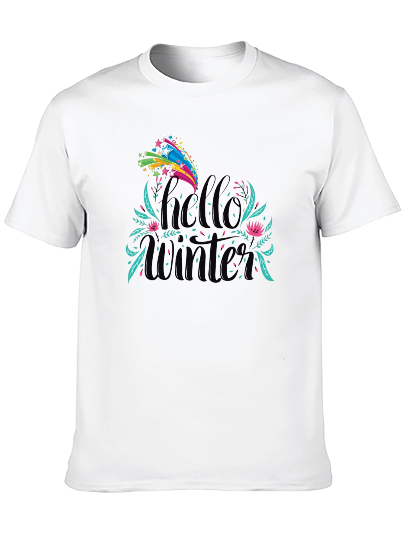 Hello Winter Graphic Tee - Black