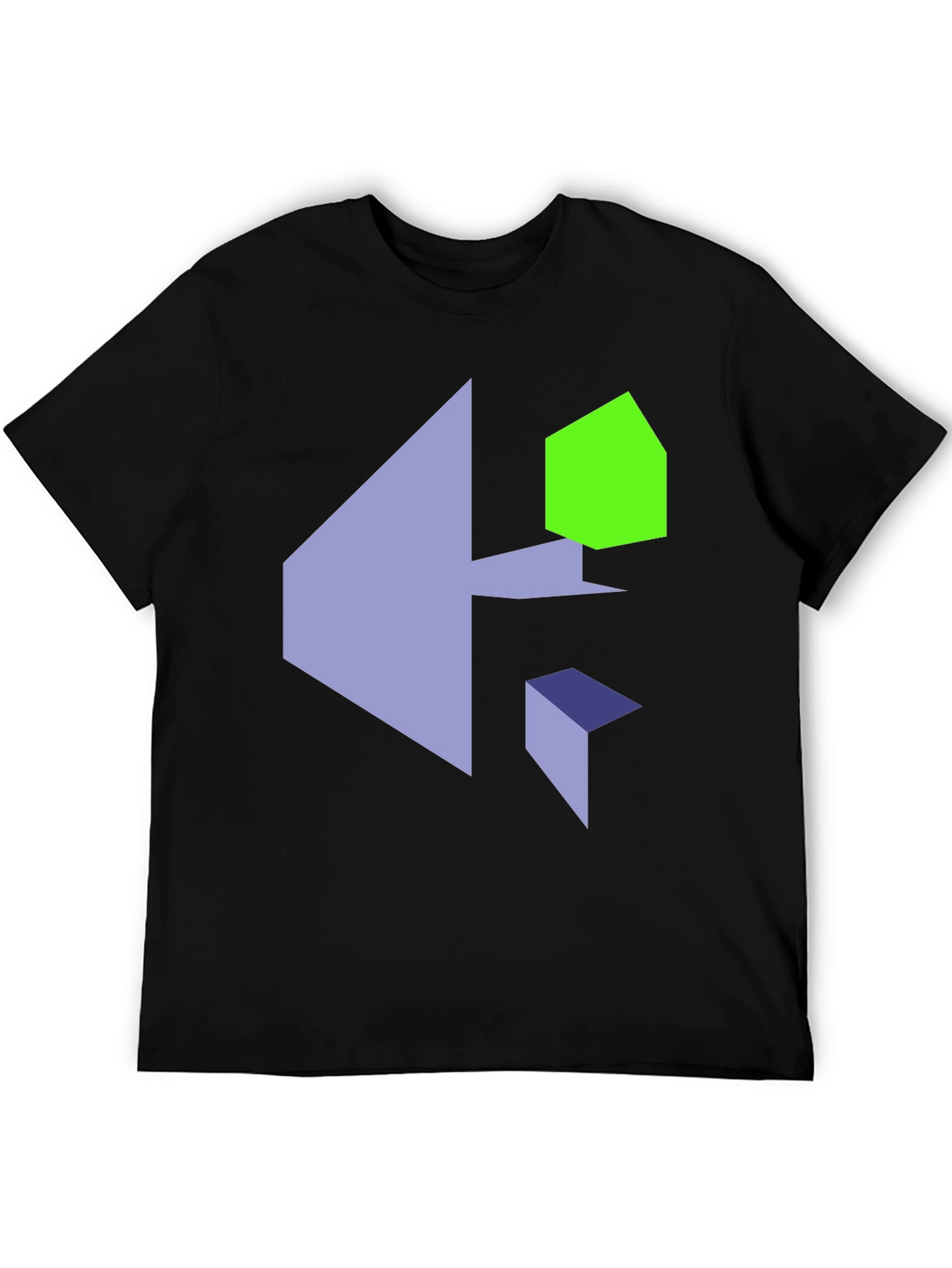 Abstract Geometric Print Black T-Shirt