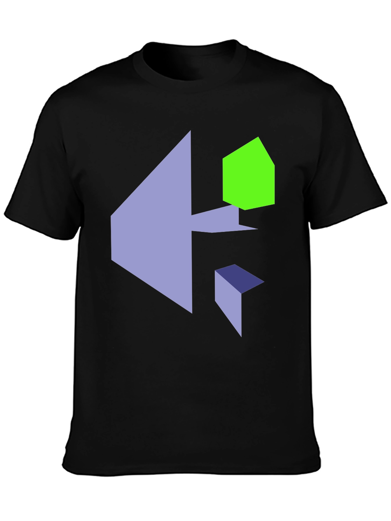 Abstract Geometric Print Black T-Shirt
