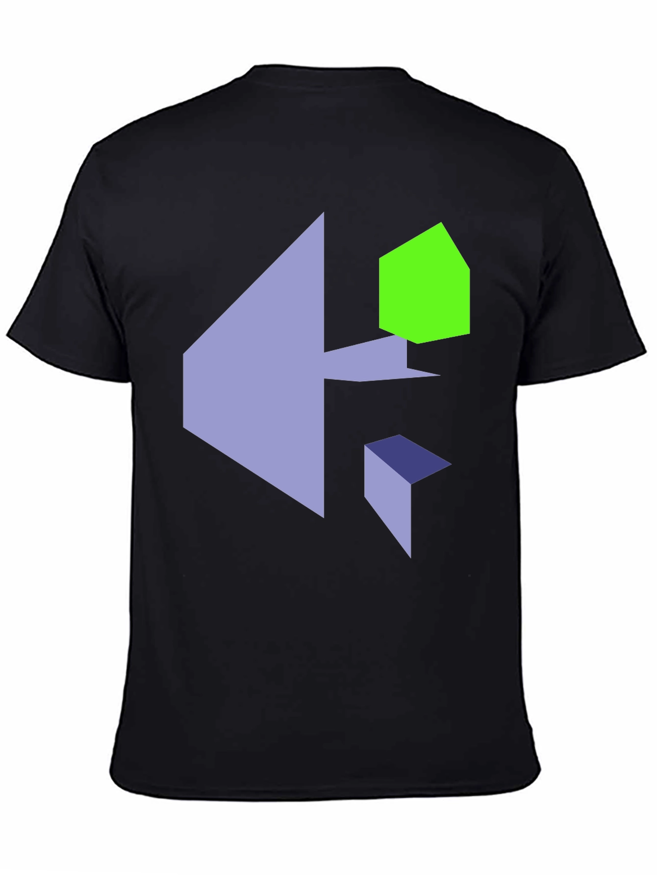 Abstract Geometric Print Black T-Shirt