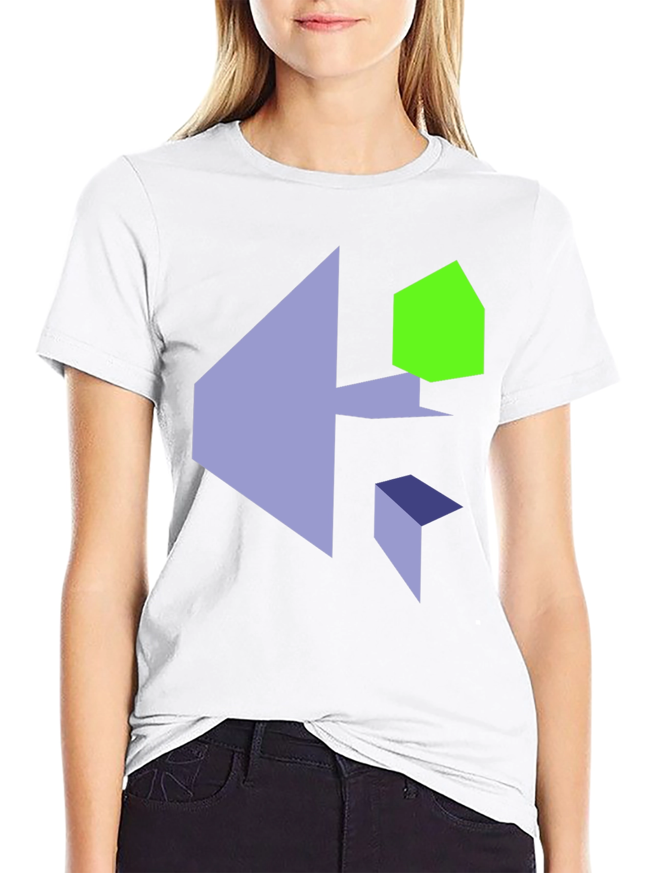 Abstract Geometric Print Black T-Shirt