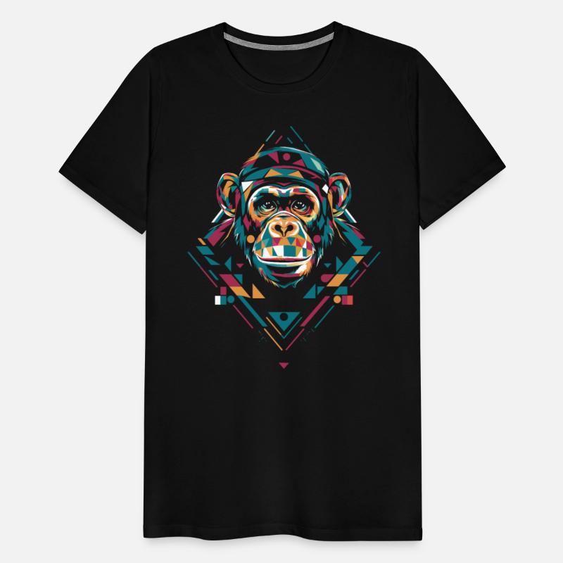 Geometric Chimpanzee Colorful Tribal Art