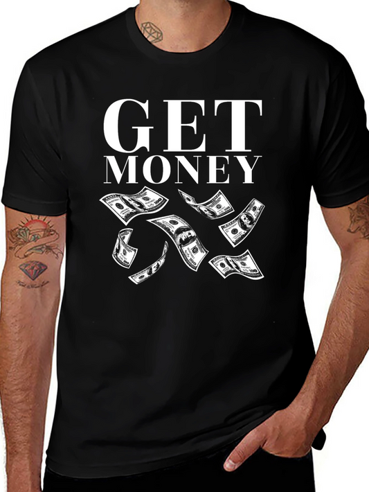 Get Money Black T-Shirt Graphic Print
