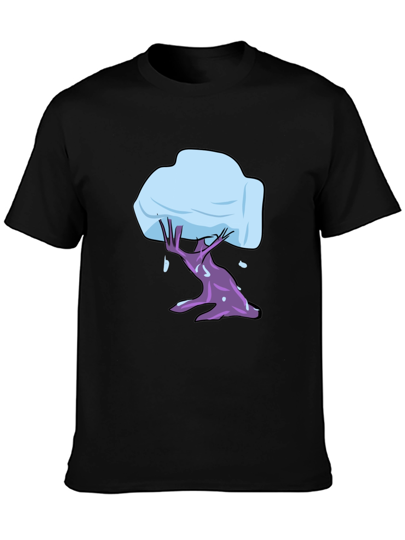 Abstract Tree Graphic Black T-Shirt
