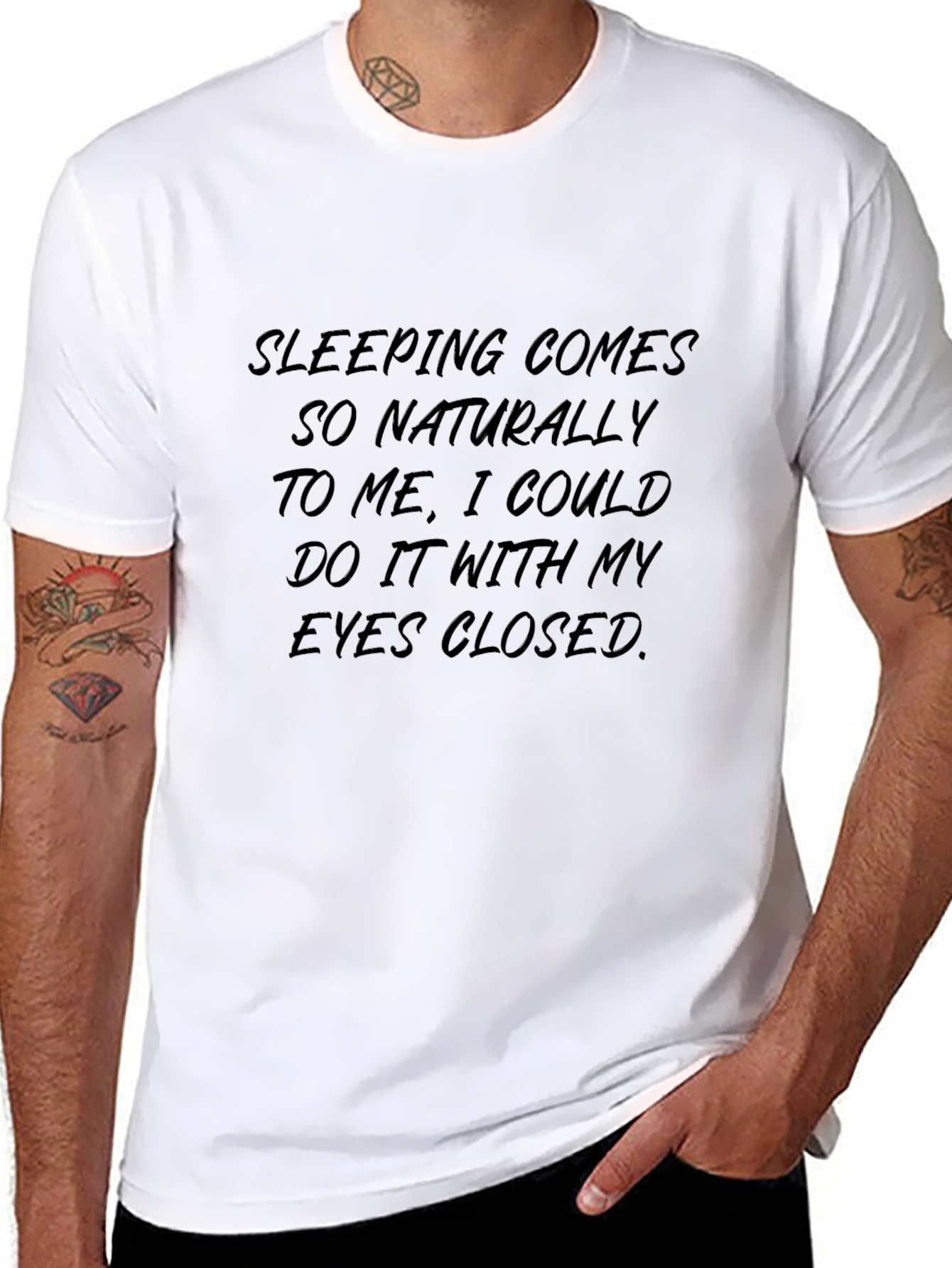 Sleeping Comes Naturally Black T-Shirt
