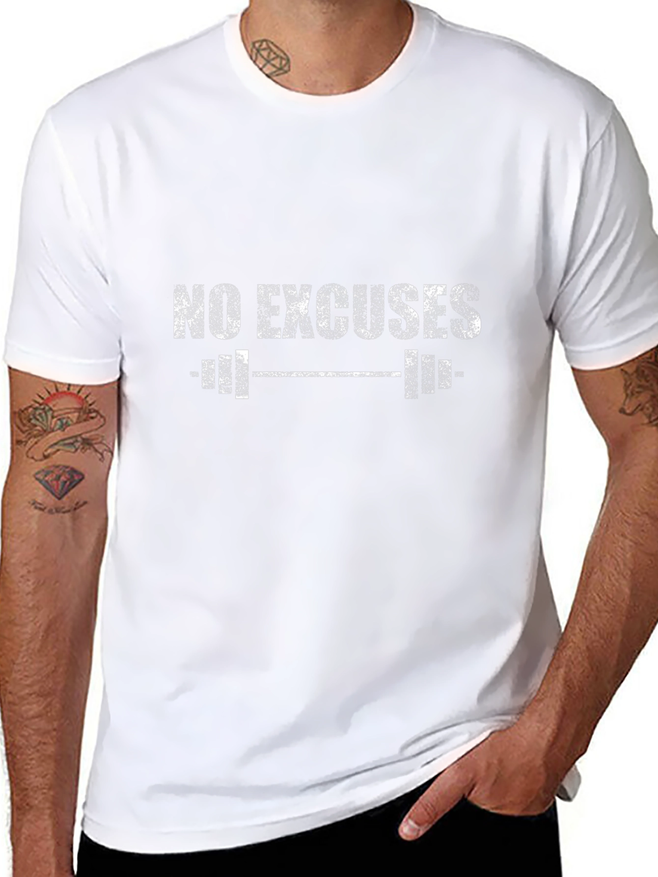 No Excuses Gym T-Shirt - Black Workout Motivation