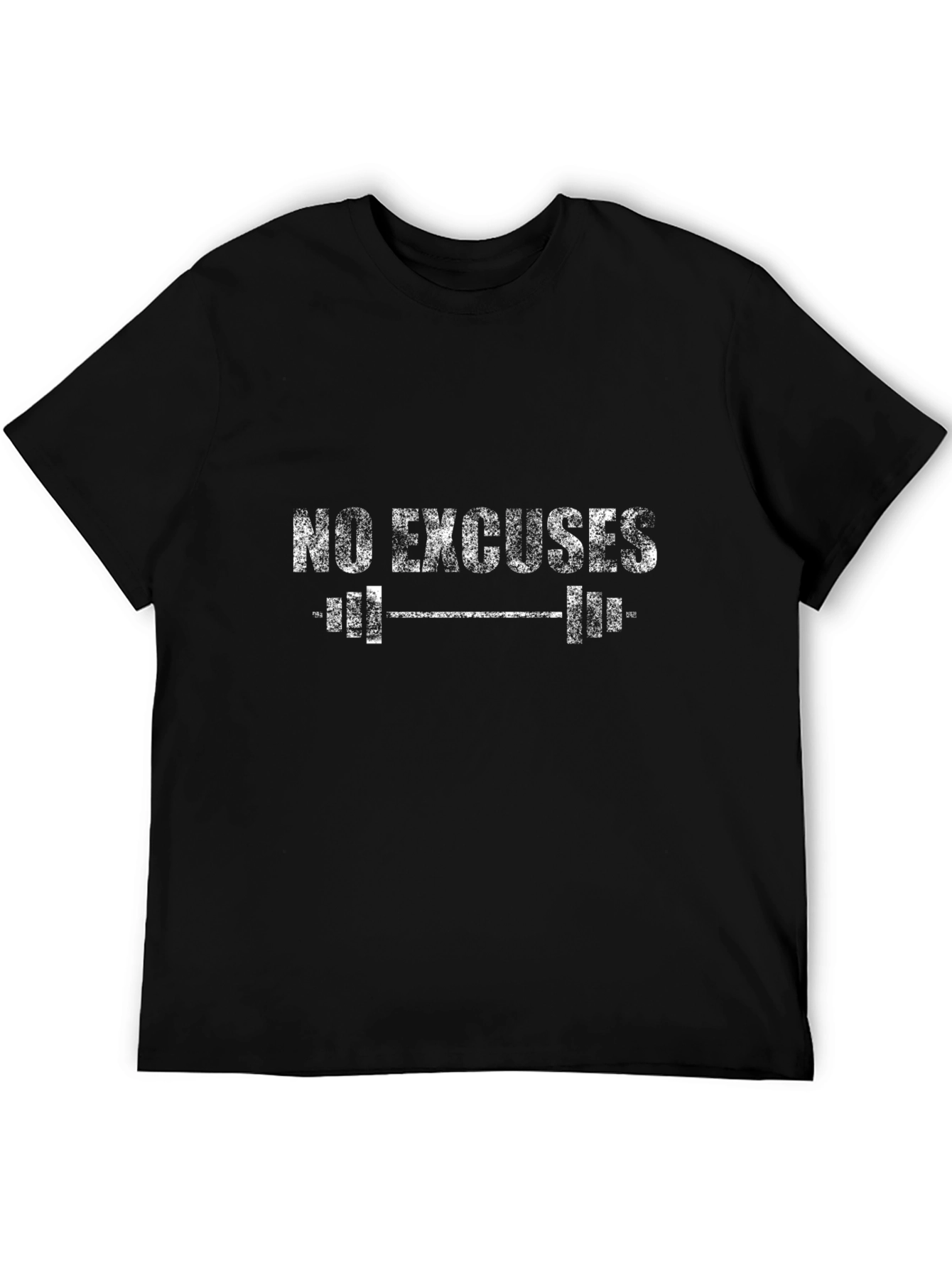 No Excuses Gym T-Shirt - Black Workout Motivation