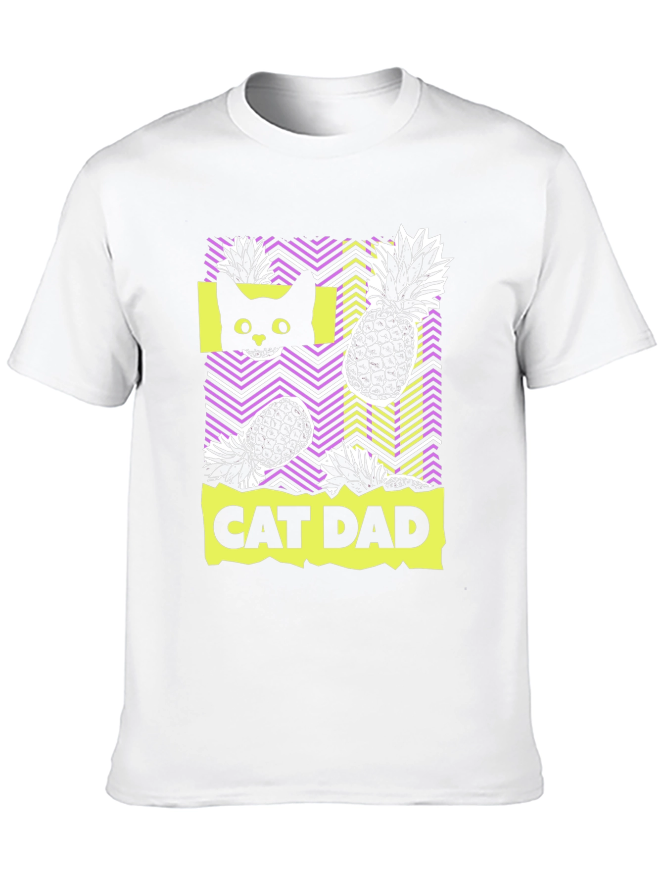 Cat Dad Pineapple Graphic Tee