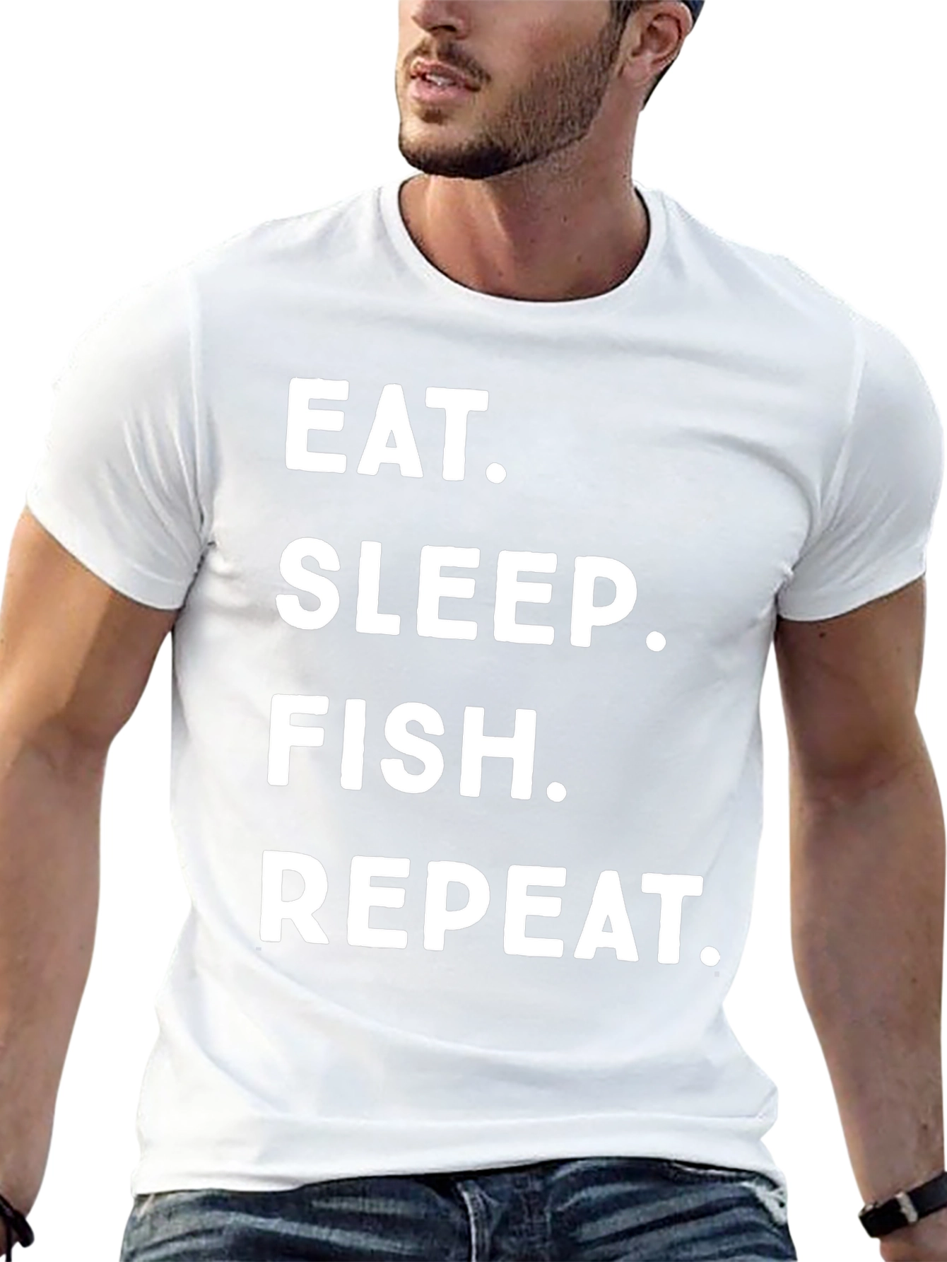 Eat Sleep Fish Repeat Black T-Shirt