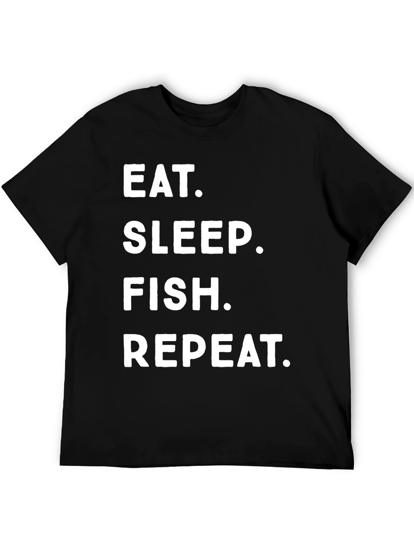 Eat Sleep Fish Repeat Black T-Shirt