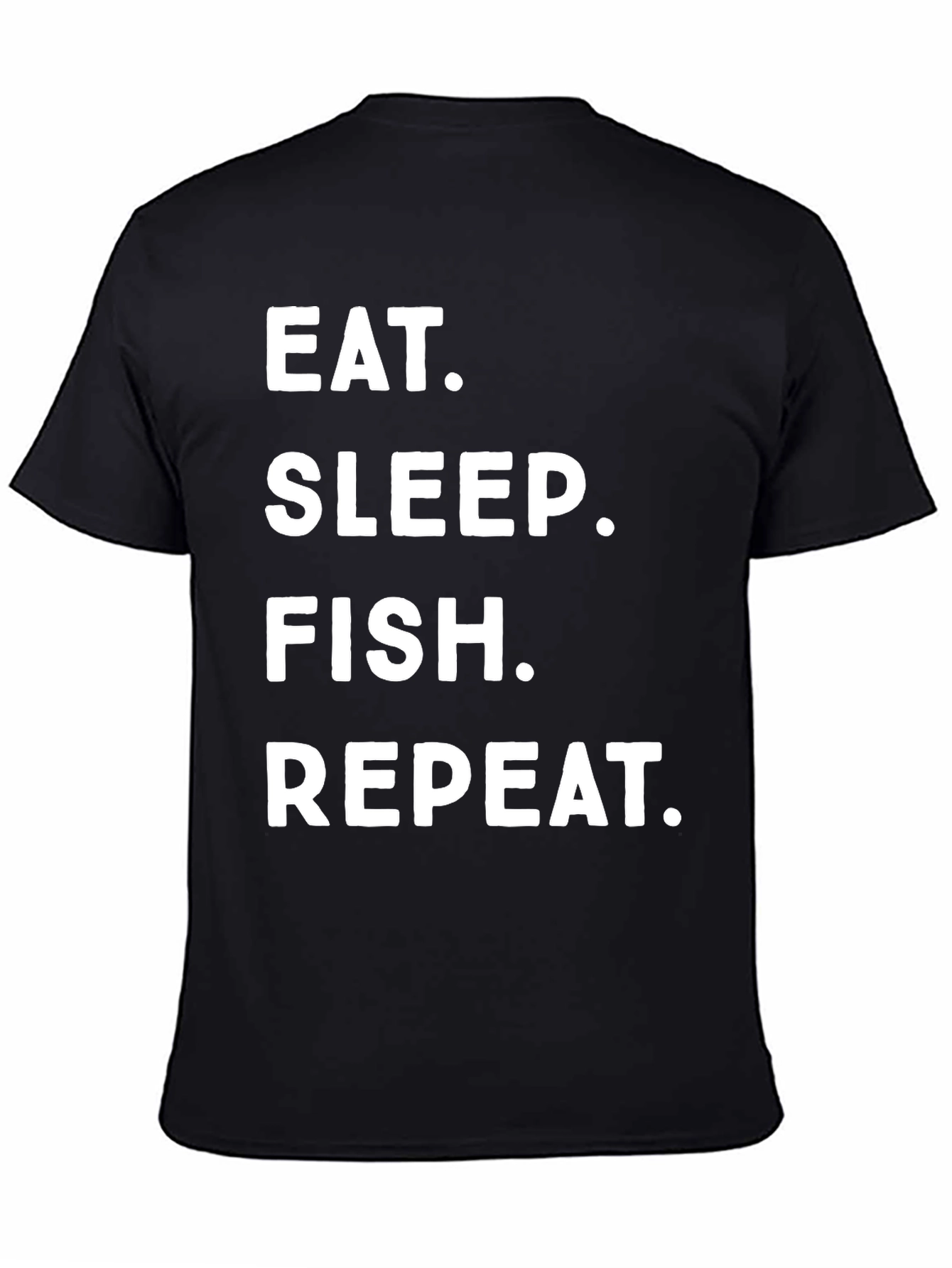 Eat Sleep Fish Repeat Black T-Shirt